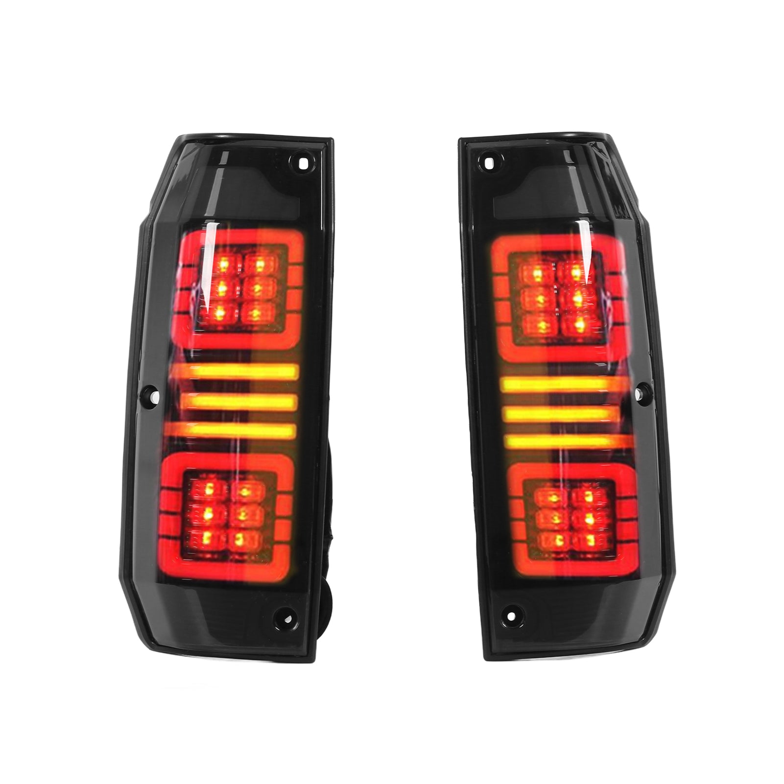 1 Pair Left Right LED Tail Lights Waterproof Brake Reverse Lamp Replacement for Land Cruiser LC76 1984‑2021