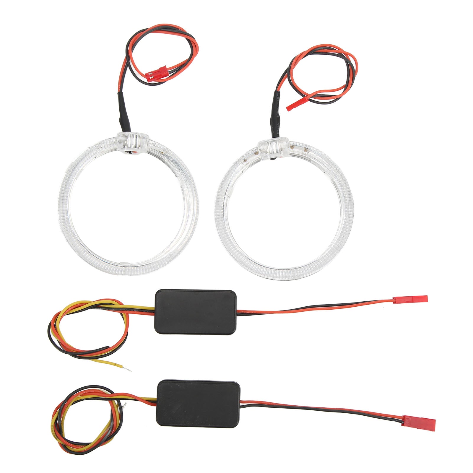 2pcs Car LED Light Guide Angel Eyes Halo Ring Headlight Lamp Daytime Running Light 9‑36V for Vehicle Yellow