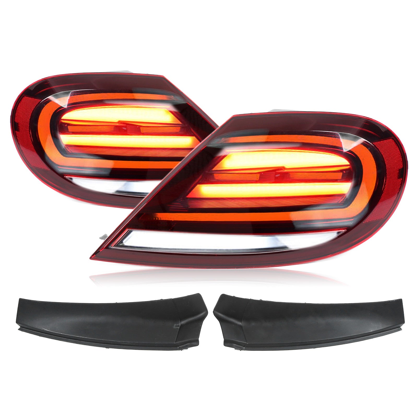 1 Pair LED Rear Tail Lights Assembly IP67 Waterproof Replacement Car Styling Modification Red