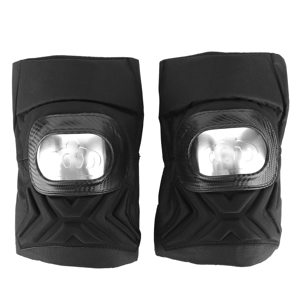 2pcs Stainless Steel Kneepad Adjustable Knee Protector Outdoor Sports Protective Gear for Motorcycle Riding