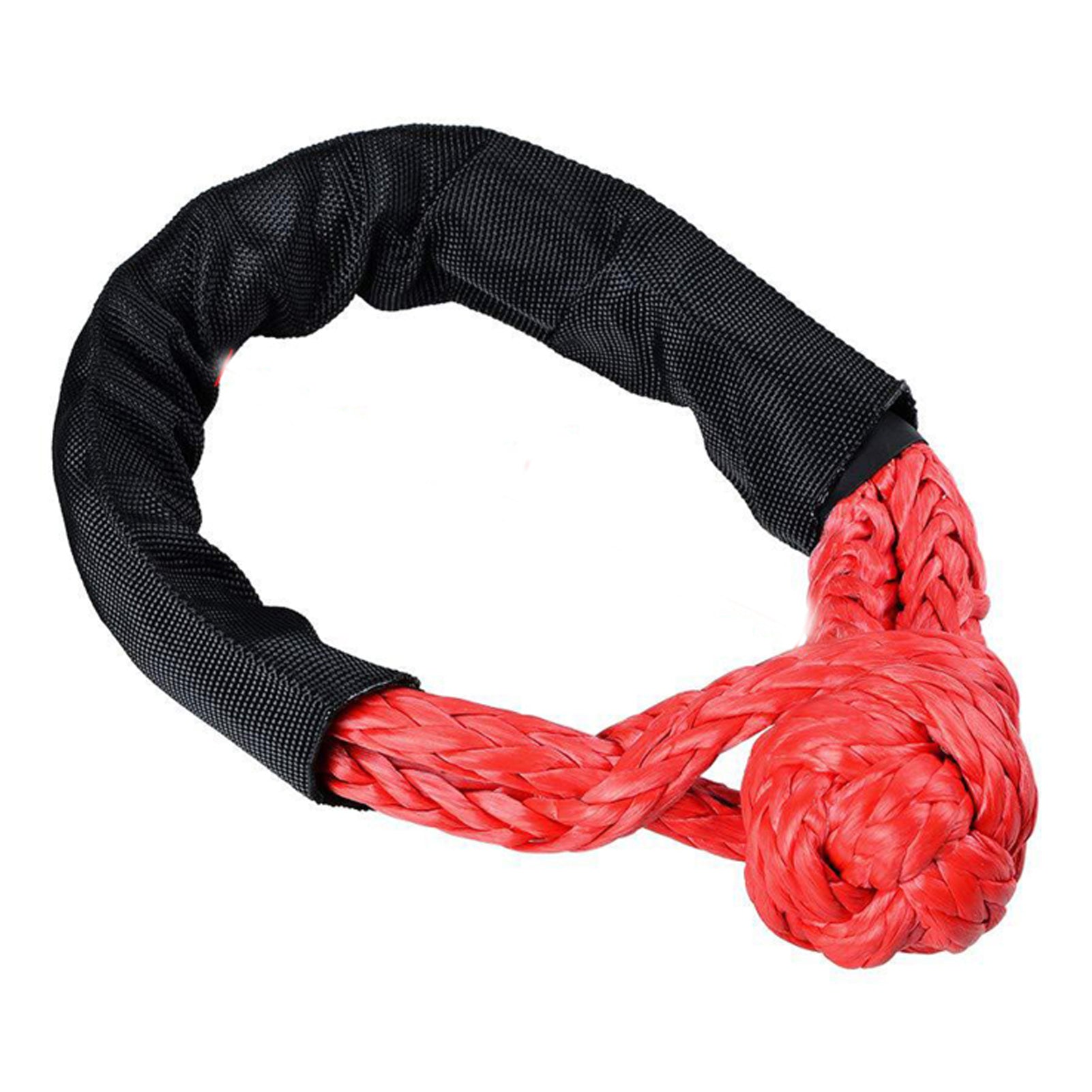 1/2in Car Recovery Straps Winch Rope 35000lbs Flexible Synthetic Shackle for ATV Marine Agriculture Industry Mining