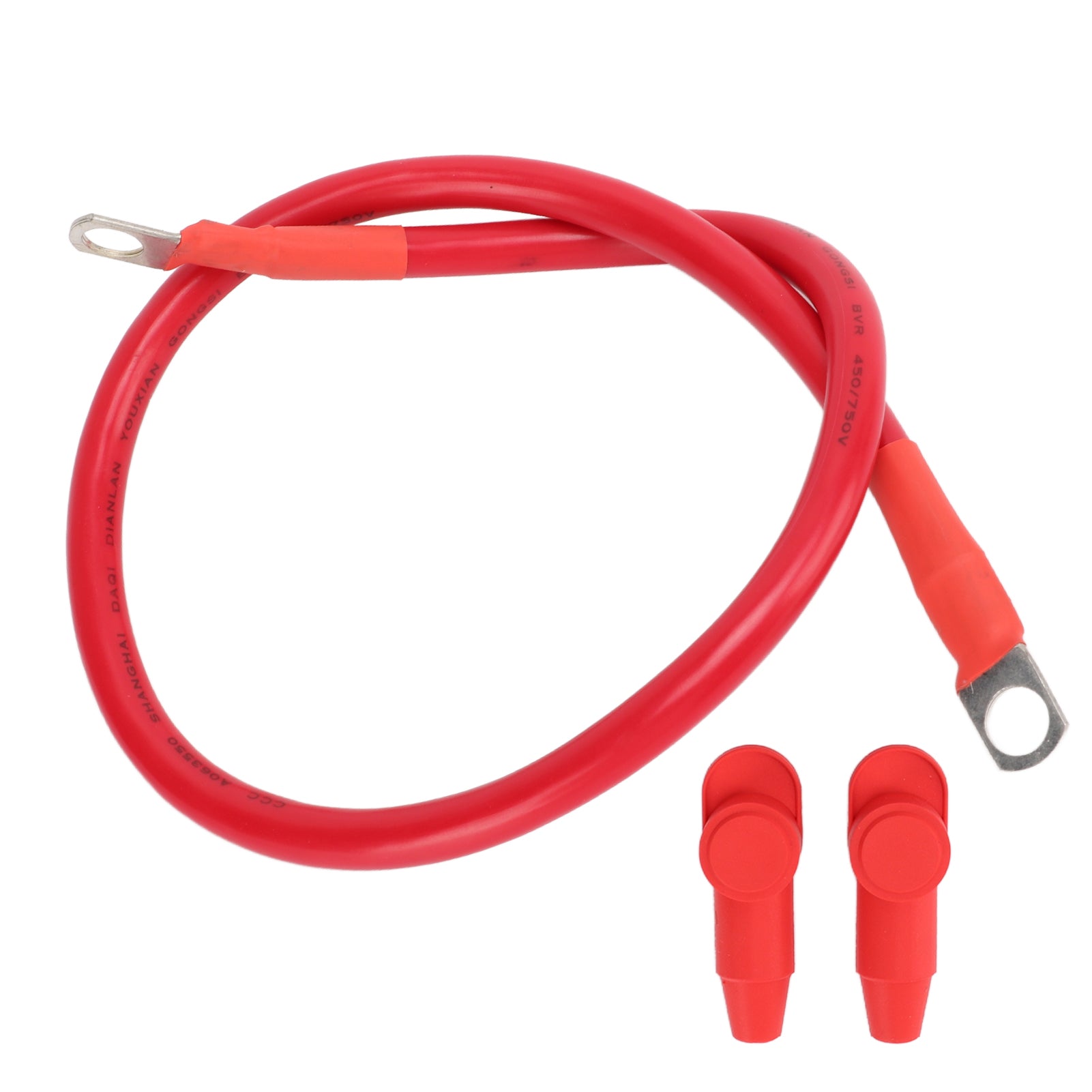4AWG Car Wire Cable Earthing Battery Starter Wires Antiflaming 60CM with 2 R Ends Soft Silicone Sleeving