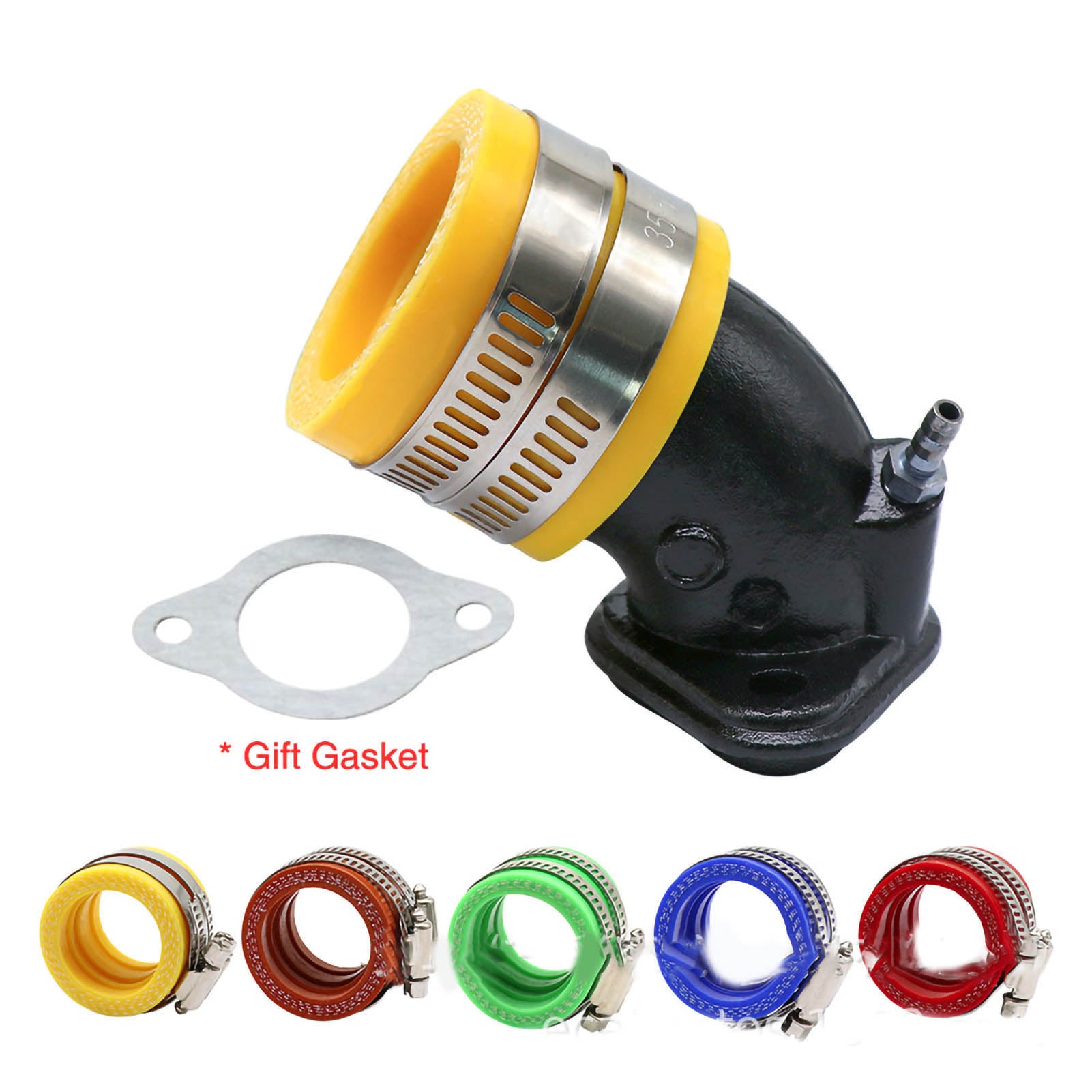 Carburetor Interface Carburetor Intake Adapter Connector Joint Boot for Motorcycle Yellow
