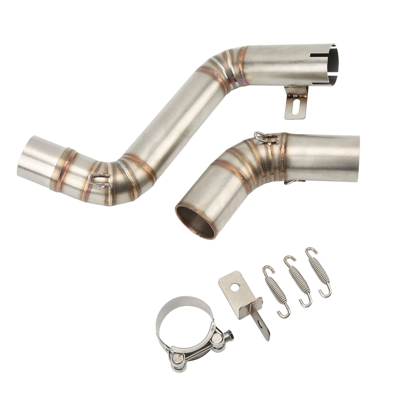 Motorcycle Exhaust Middle Pipe Stainless Steel Mid Link Exhaust System Connection Tube