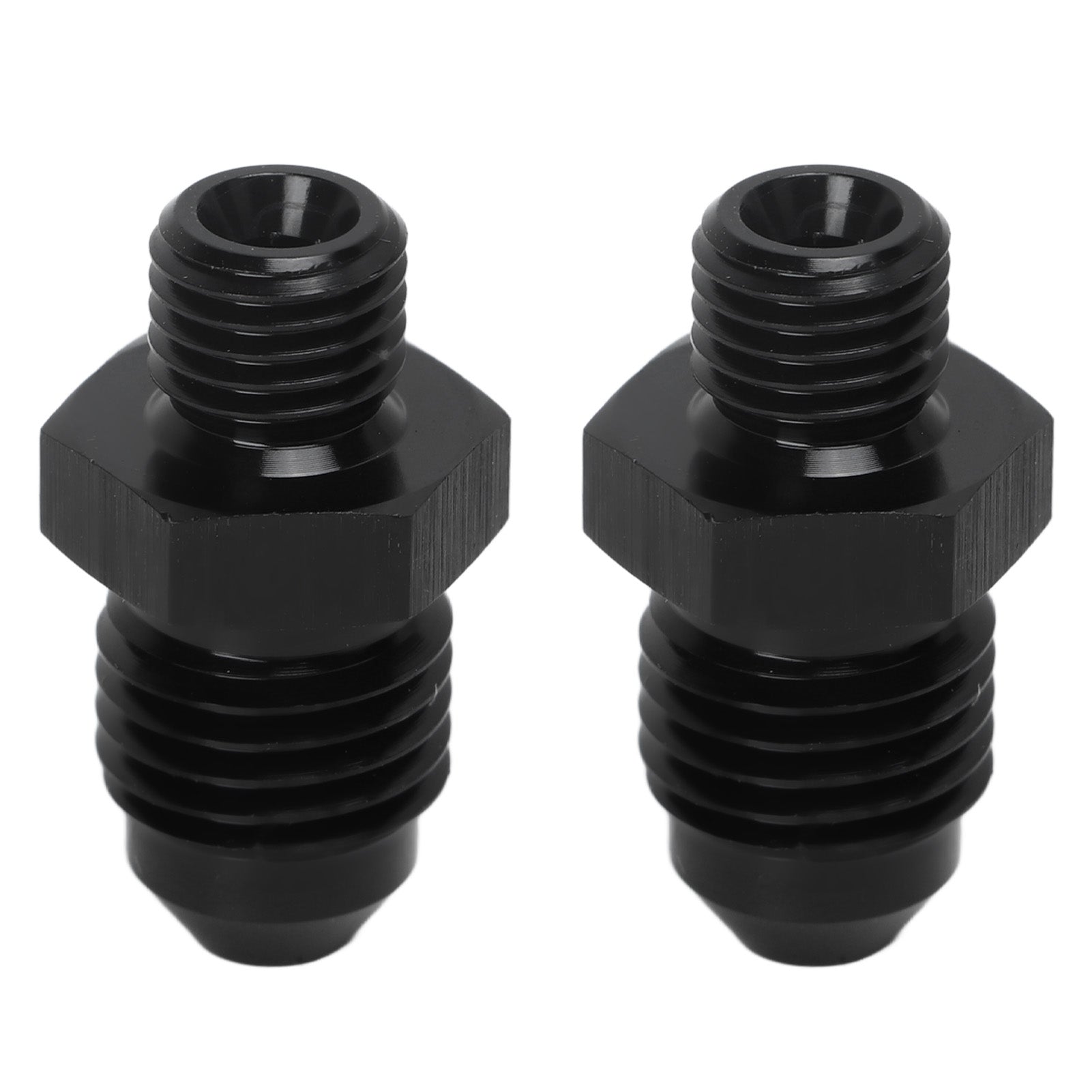 1 Pair AN4 to M8 Oil Cooler Fitting Adapter Black Universal Cooler Hose Fitting for Car