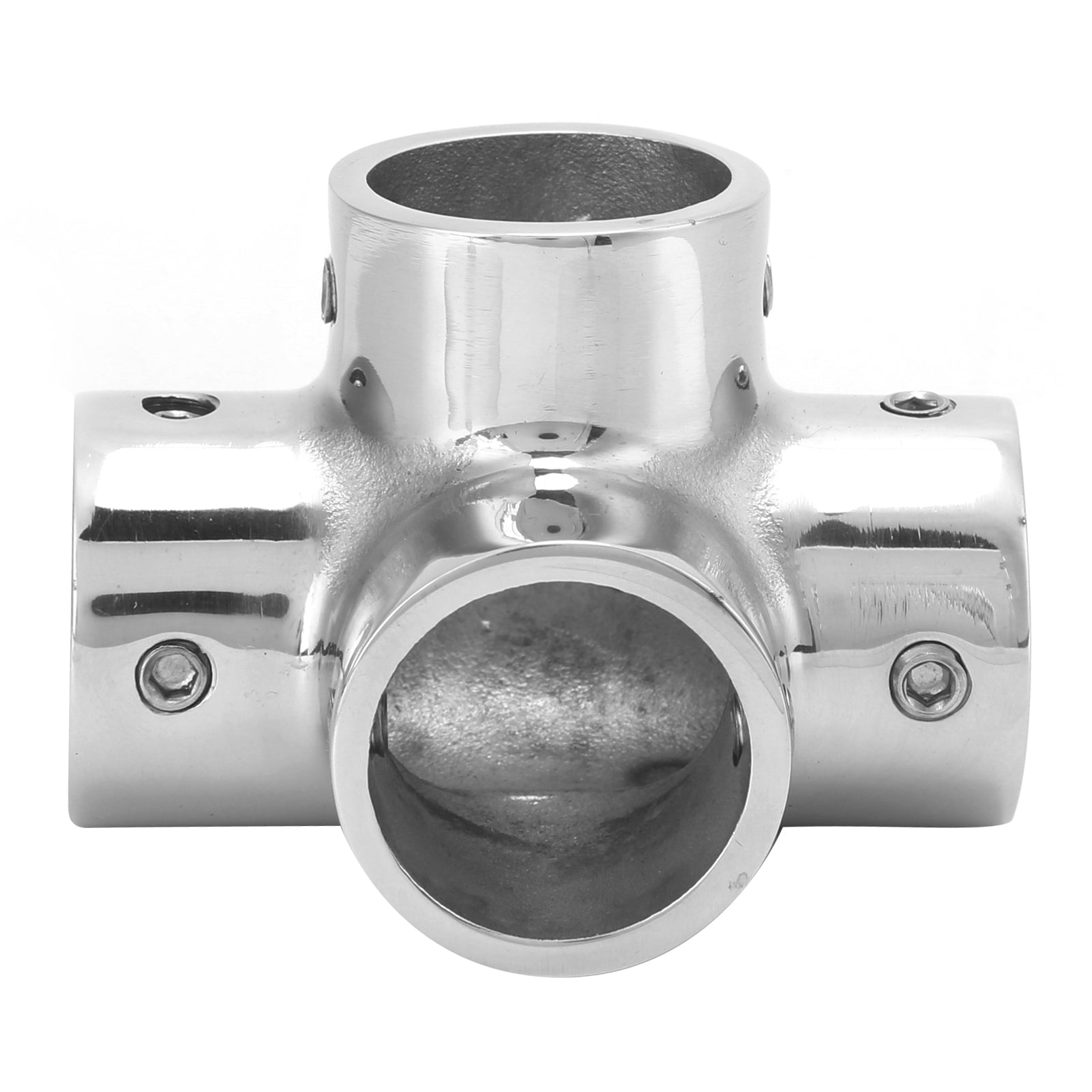 1in 4‑Way Handrail Fitting Tee Joint Connector 316 Stainless Steel Accessories for Yachts Fishing Boats