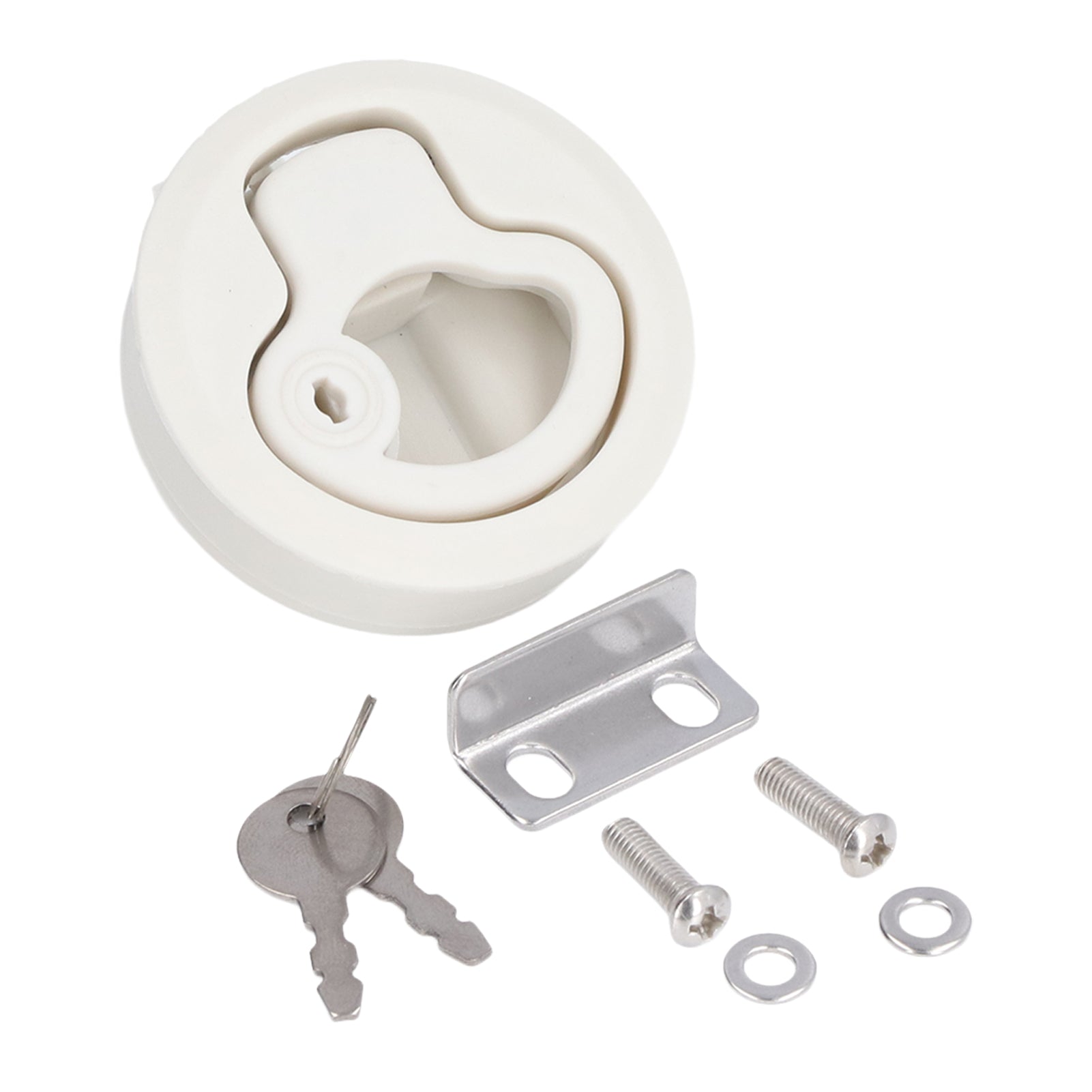 Motorhome Cabinet Door Lock Embedded Round Zinc Alloy with 2 Keys Anti Rust Slip for Yacht Home