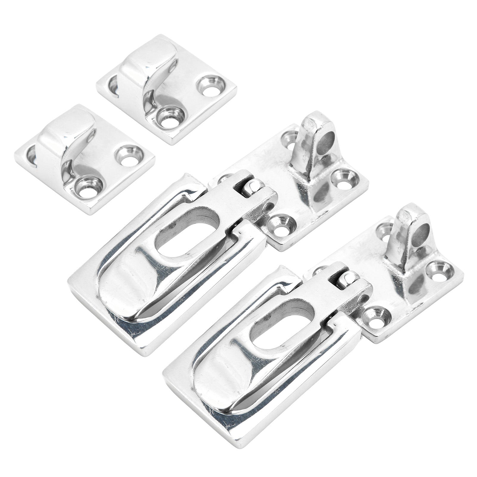 2pcs 316 Stainless Steel Lockable Door Latch Heavy Duty Anti Rattle Fastener Clamp for Marine