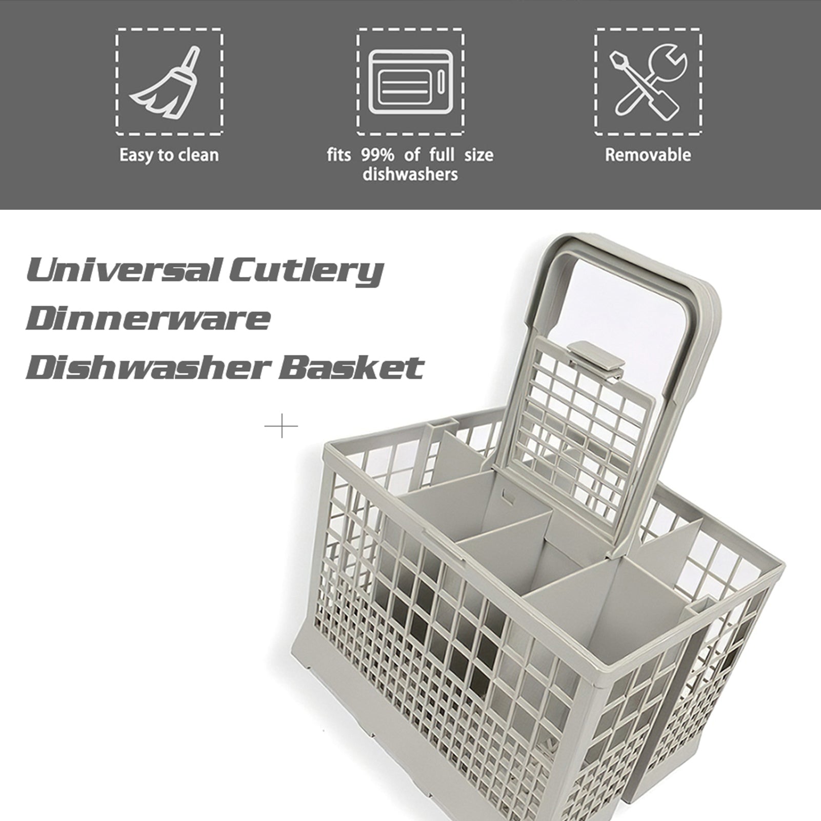 Universal Dishwasher Basket Cutlery Dinnerware Dishwasher Basket Replacement Rack Accessory Cutlery Holder Fits for Most Dishwasher