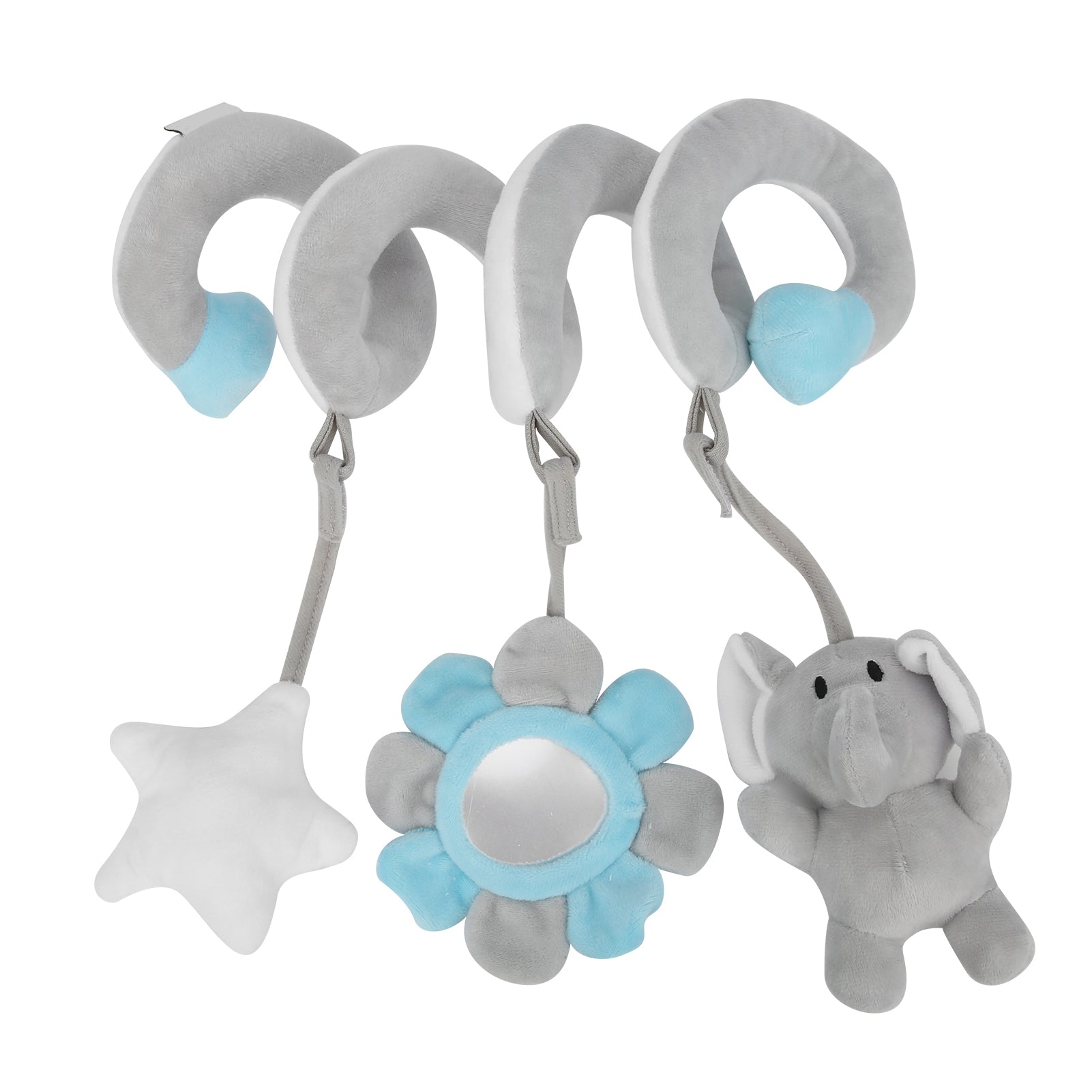 Baby Stroller Hanging Toy Appeasing Infant Spiral Activity Rattle Newborn Plush ToyGray