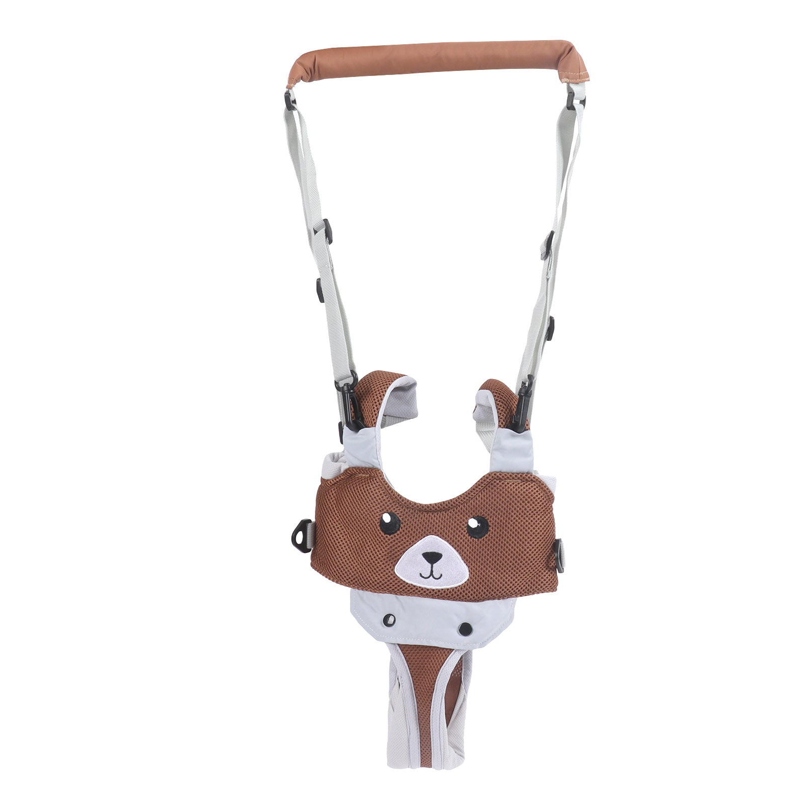 Toddler Walking Harness Assistant Breathable Handheld Walk Learning Helper for 8‑24 Month Infant Coffee Bear
