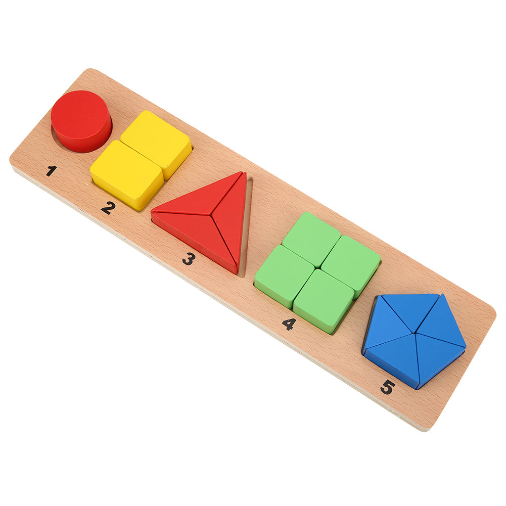 Baby Wooden Geometric Board Blocks Children Shape Color Matching Toys Educational ToyC