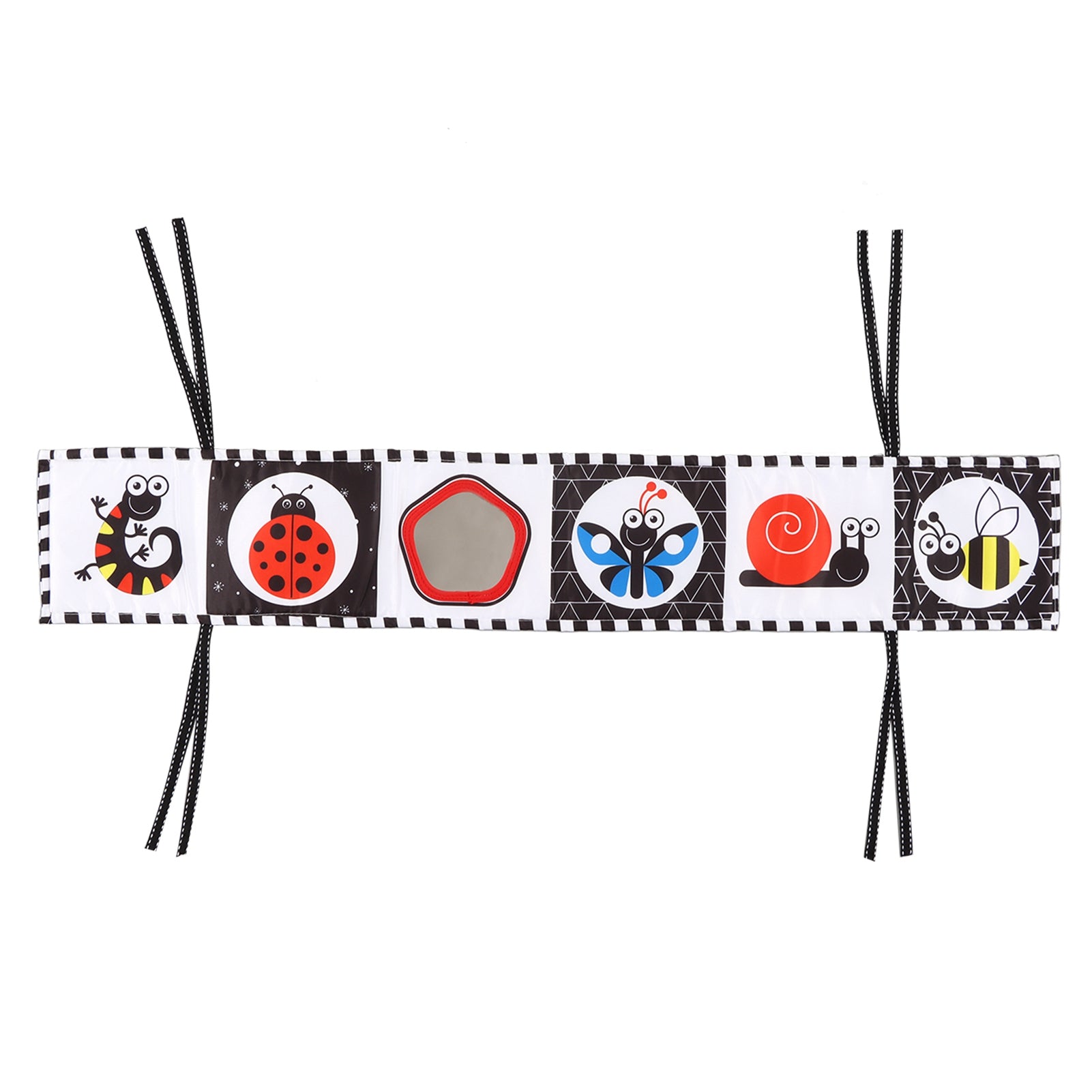 Black and White High Contrast Soft Book Portable Baby Cloth Book Early Educational Toy Birthday Gift Insect