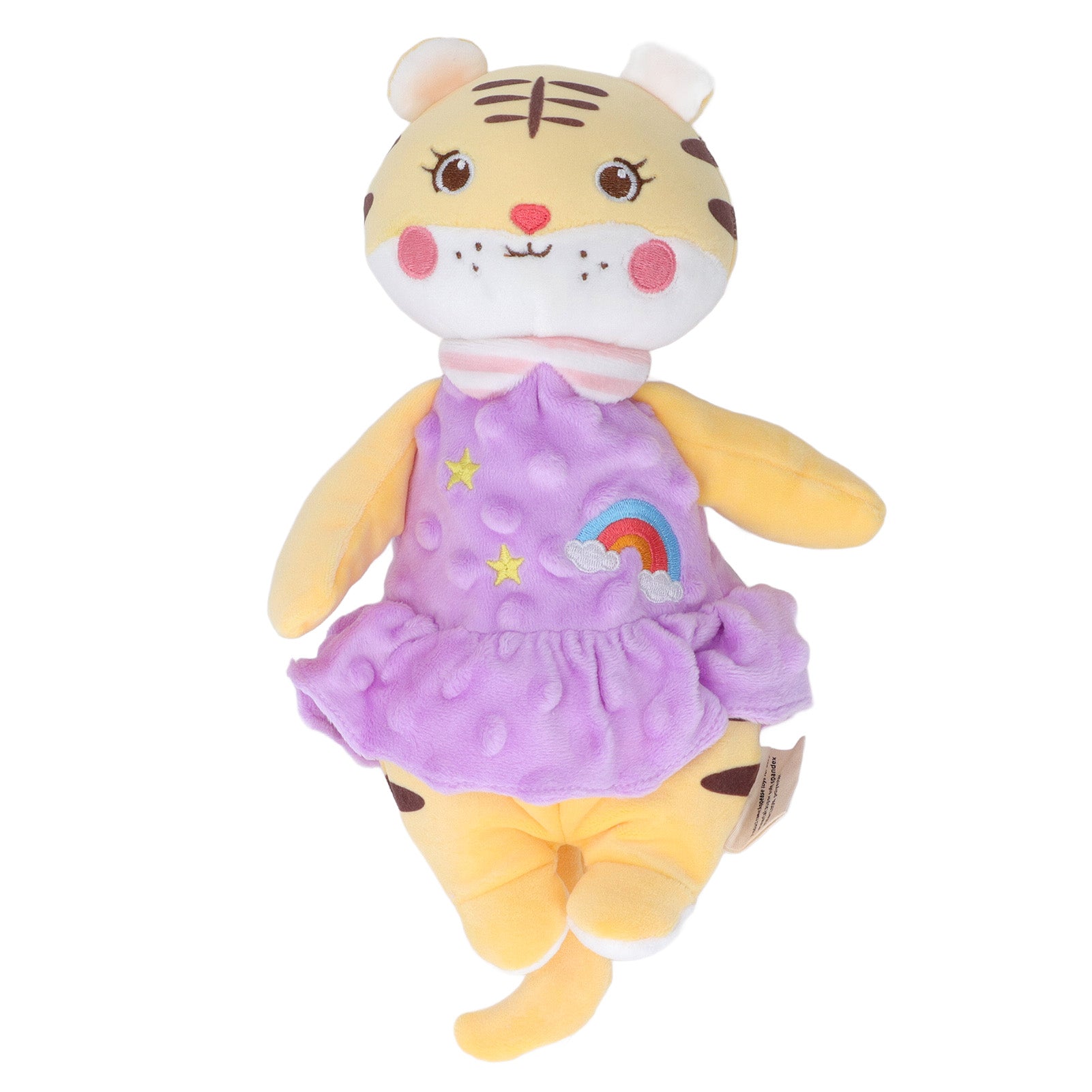 Plush Comfort Toy Teether Chewable 3D Granular Touch Cartoon Design Soothing Towel Toy Purple