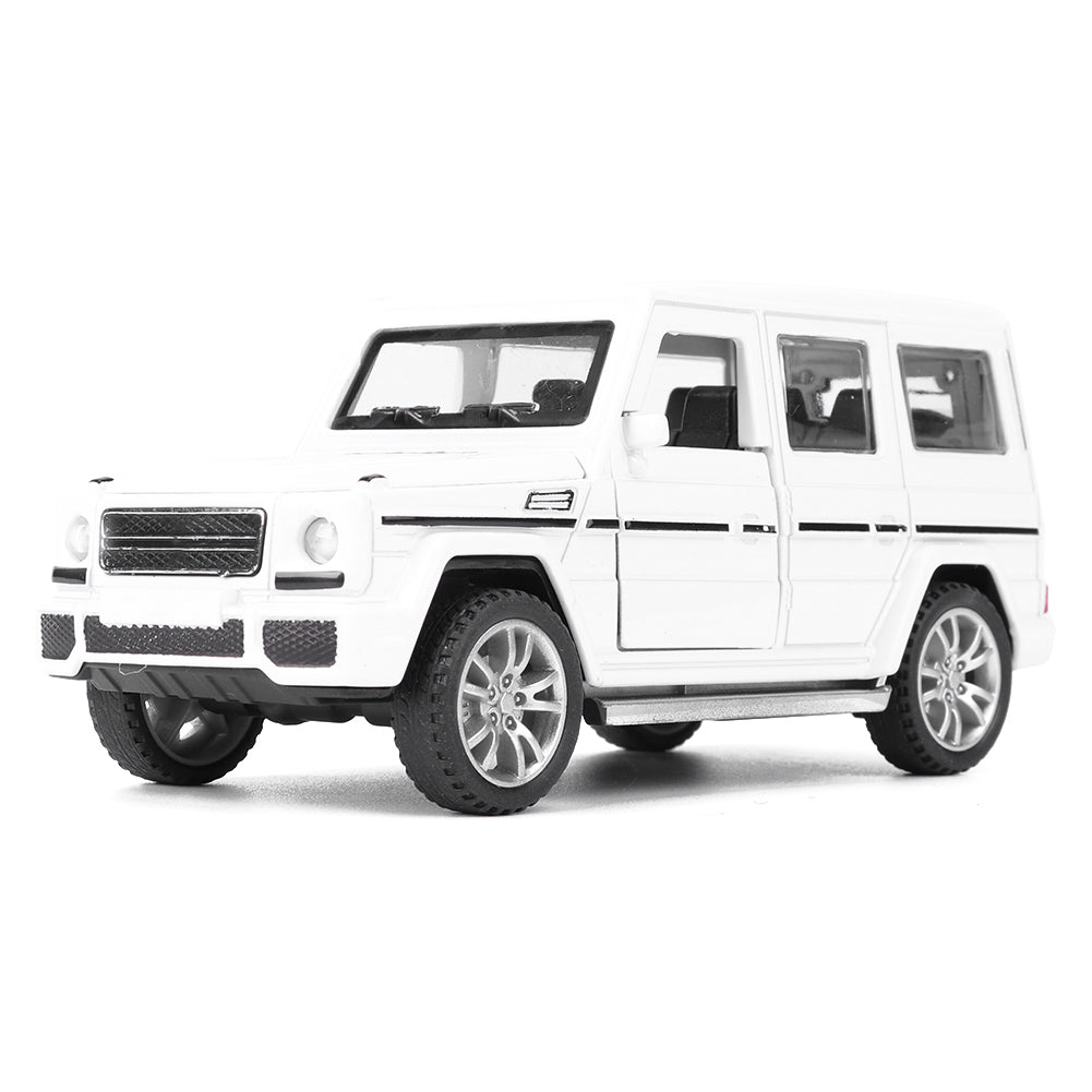 1/32 Alloy Off Road Car Toy Children Kid Pull Back Vehicle Toy with Light Sound Effect(White )