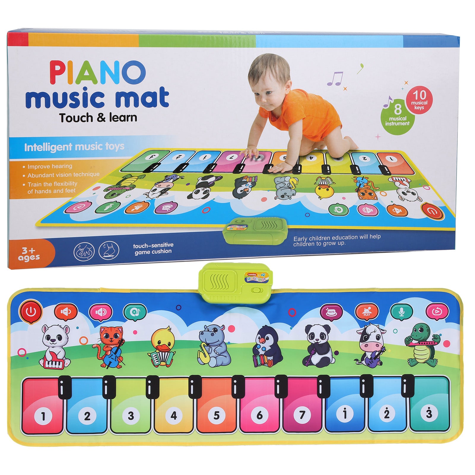 110x36cm Musical Piano Children Play Mat Baby Educational Play Game Mat Carpet Toys