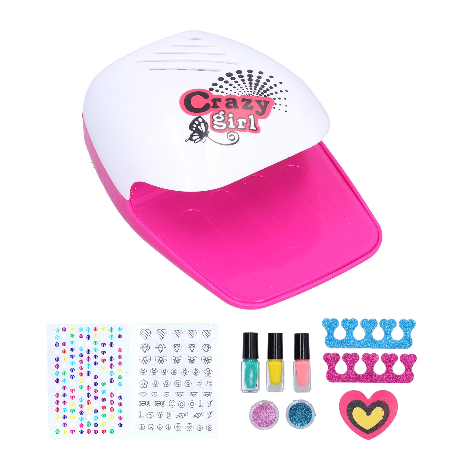 Children Nail Art Set Little Girl Nail Art Gel Polish Dryer Glitter Powder Pretend Play Toy Set18284C