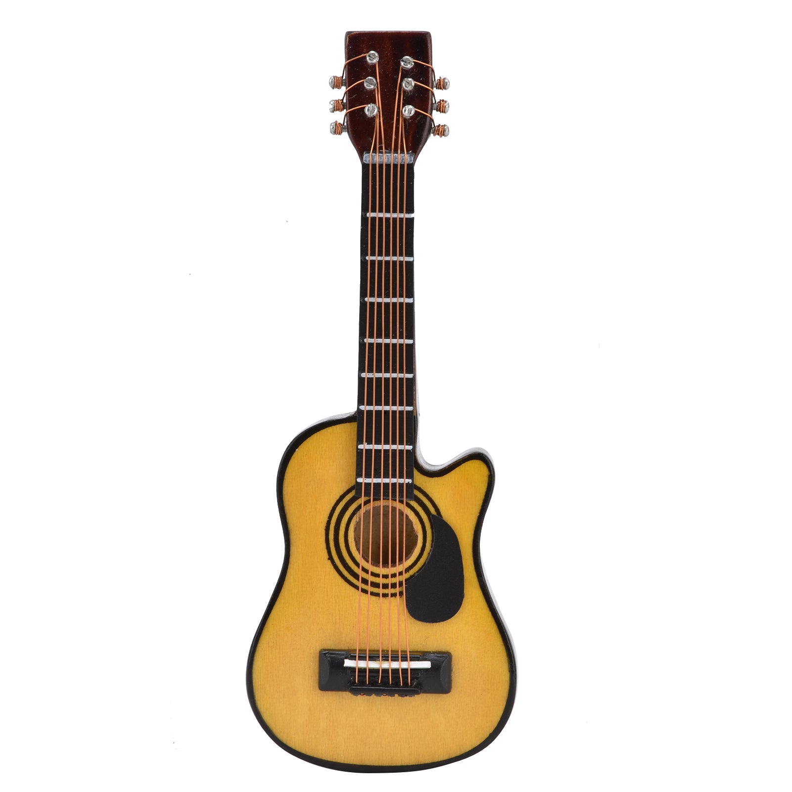 1/12 Scale Dollhouse Miniature Wooden Guitar Mini Guitar Display Model Dollhouse AccessoriesFolk Guitar