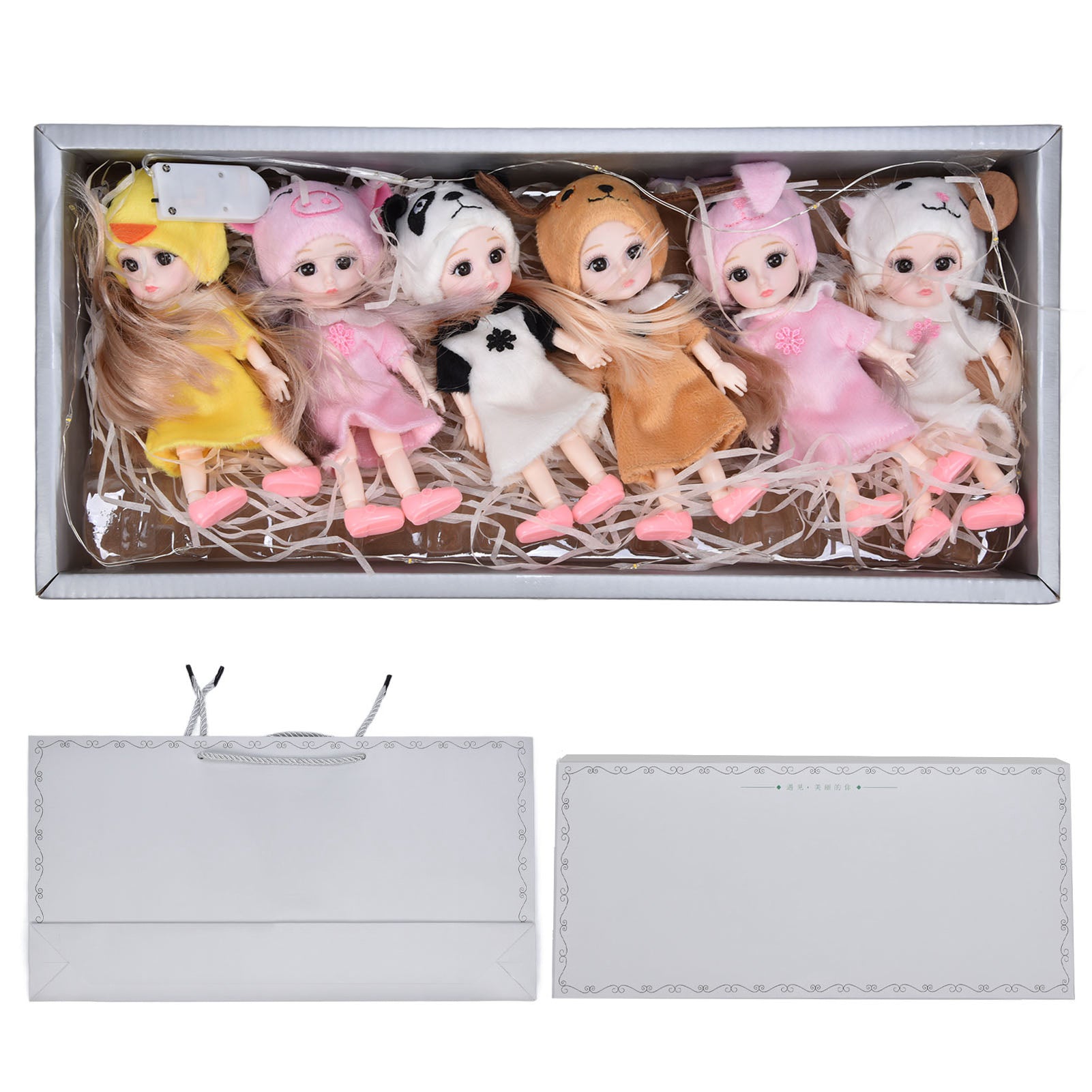 6 Pcs Smart Doll Set Clothes Shoes Cute Beautigul Movable Joint Doll Best Gift for GirlsNightgown