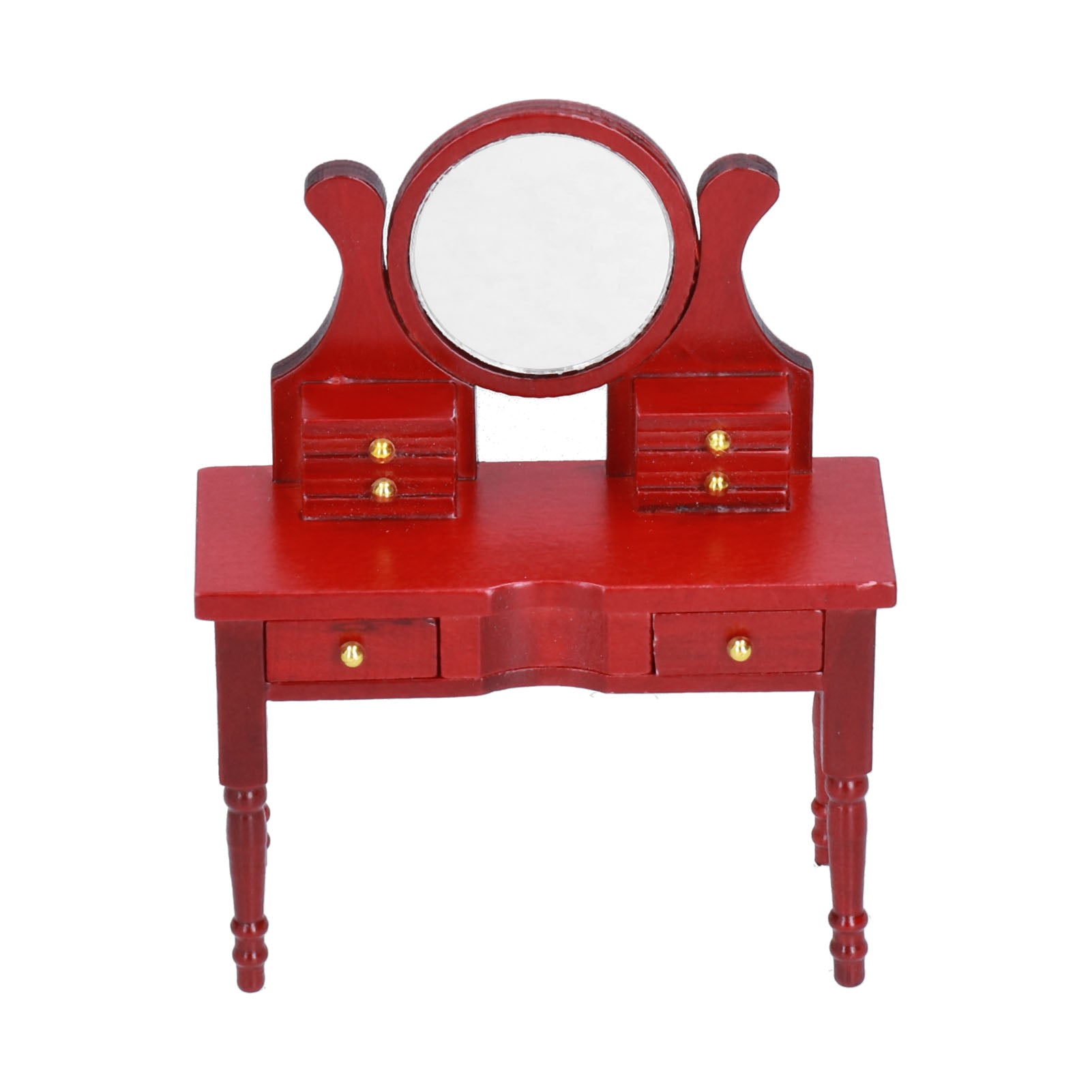1:12 Scale Dollhouse Dressing Table Wood Dollhouse Decorations Accessories with Mirror