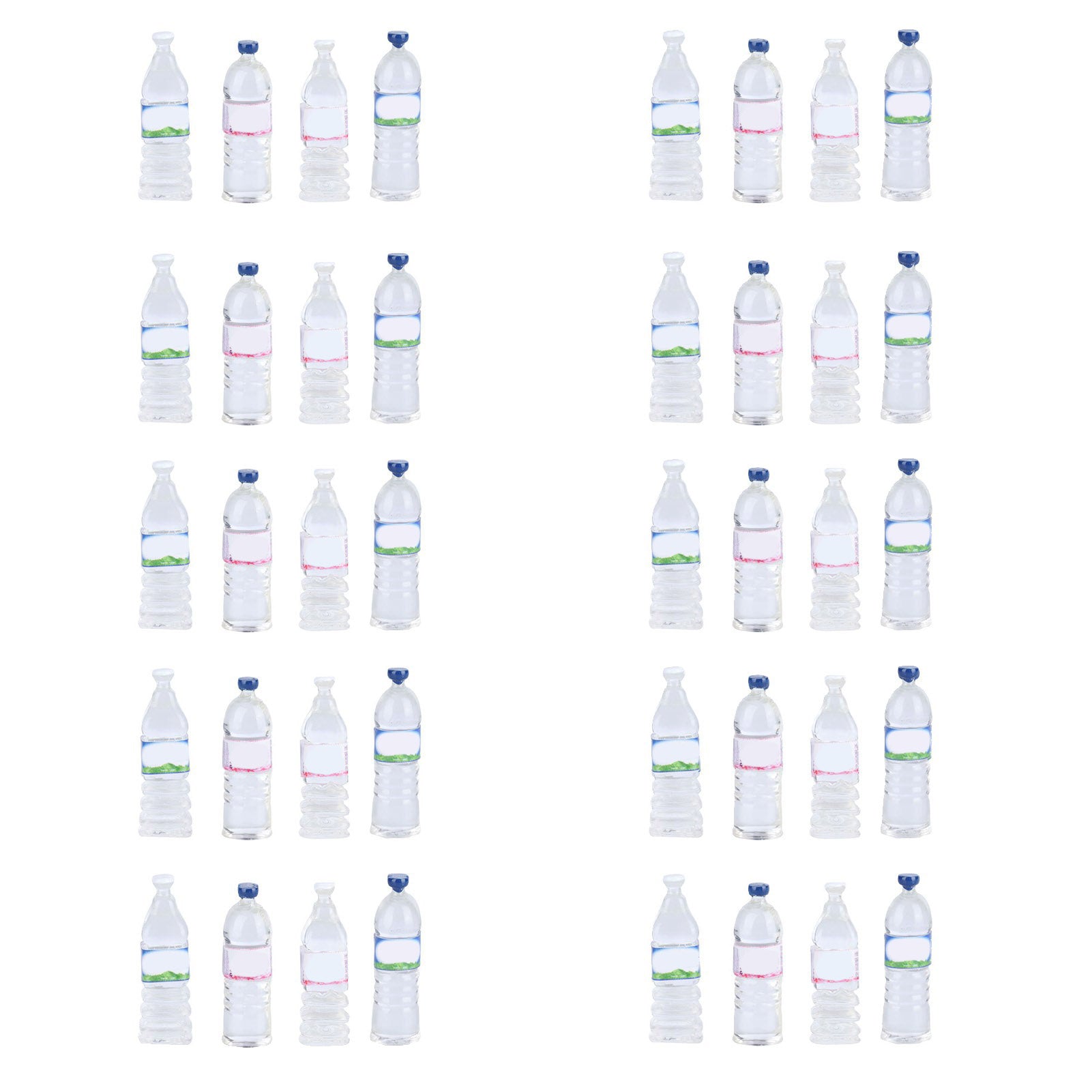 40pcs Dollhouse Water Bottles Set 4 Styles Miniature Drinking Accessories for Doll House Decoration