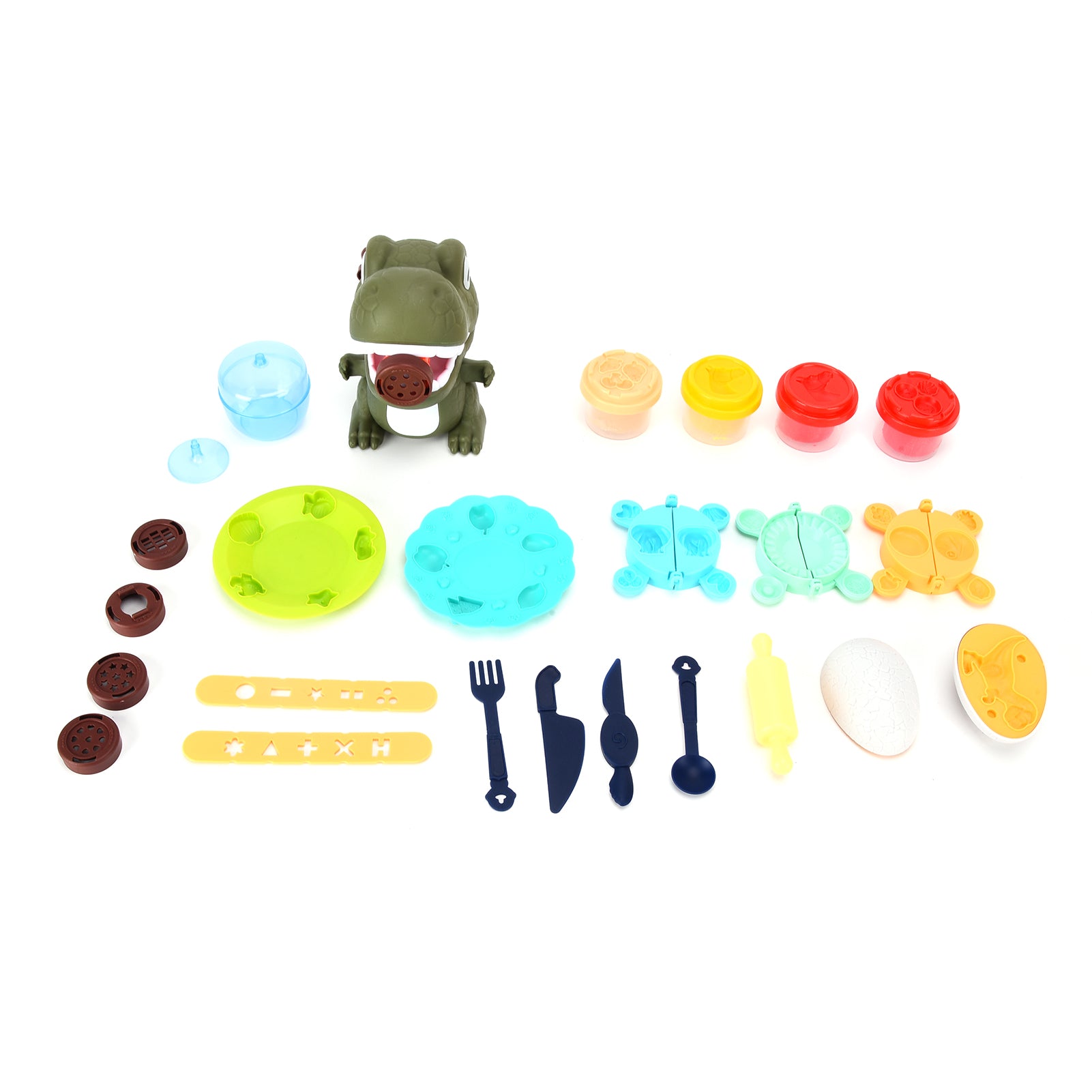 Dinosaur Noodle Machine Cute DIY Modeling Clay Mold Interactive Play House Toy Set Birthday GiftBX168-8 26pcs Set