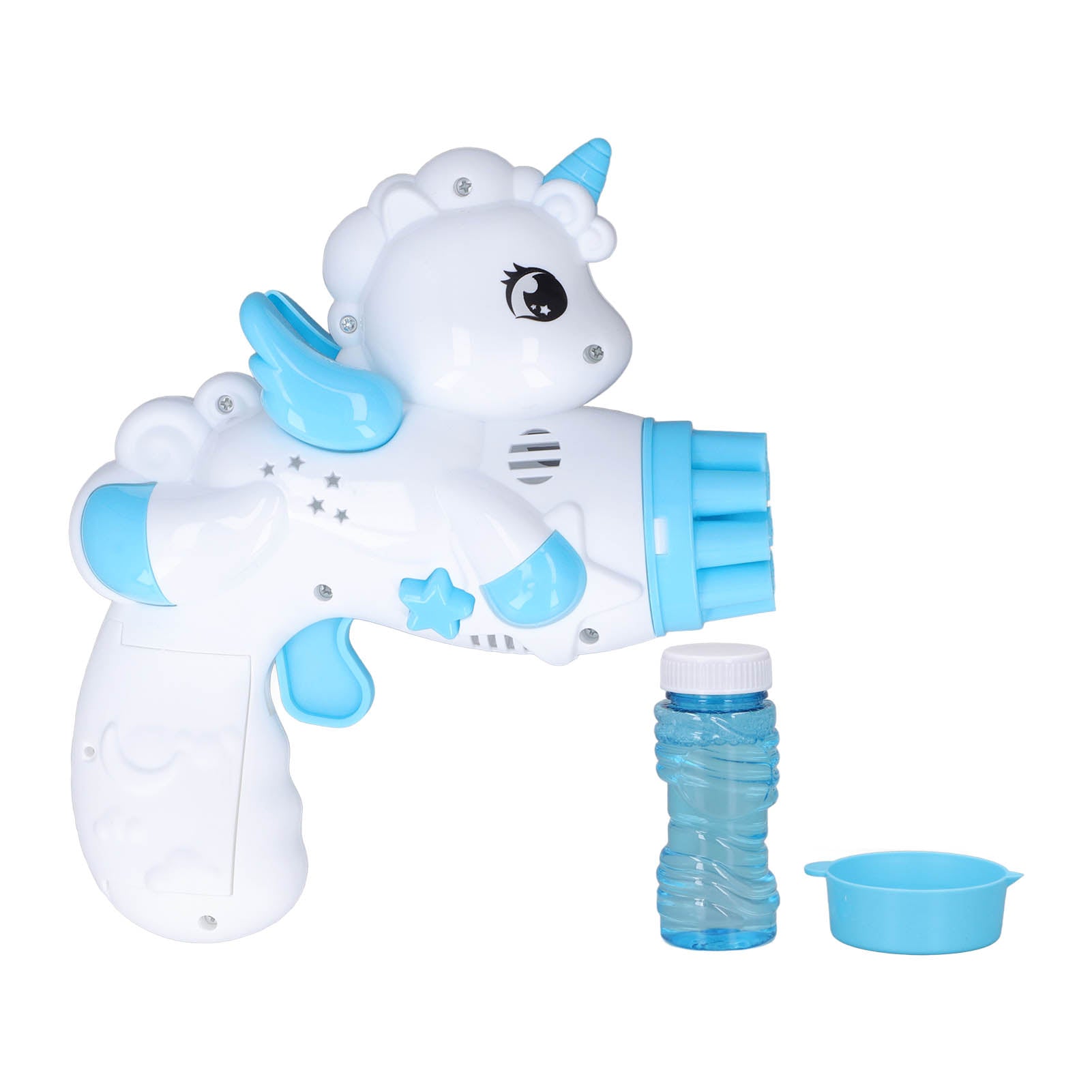 Bubble Machine Cartoon Pegasus 9 Hole Automatic Electric Bubble Machine Outdoor Toy for Children Over 3 Years OldLight Blue