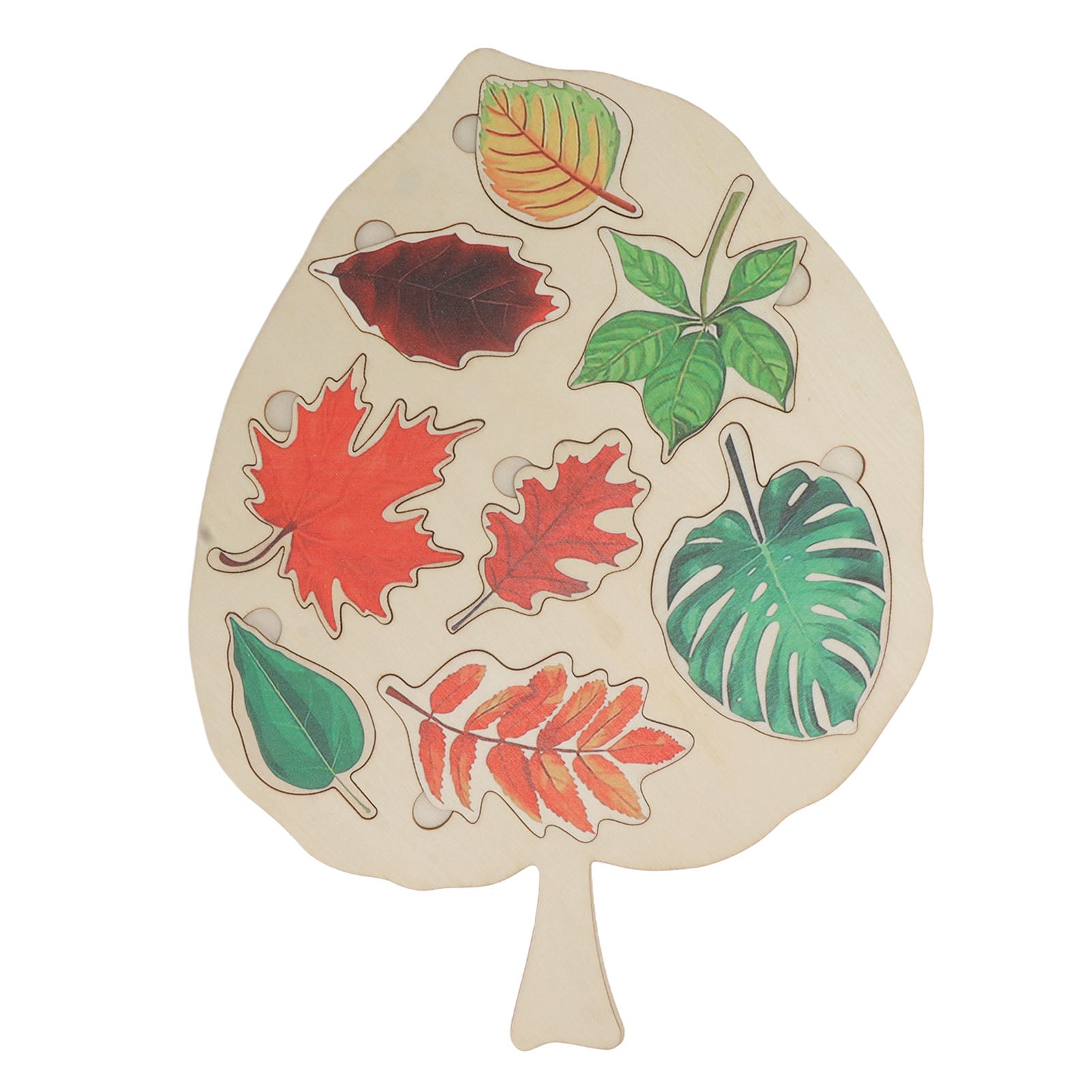 Wooden Leaf Shaped Puzzle Children Party Funny Jigsaw Puzzles Educational Toy for Home Kindergarten