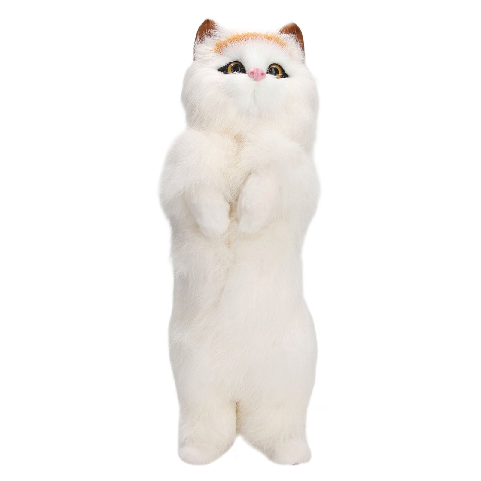 Furry Cat Figurine Realistic Simulated Adorable Lovely Decorative Plush Cat Model for Children