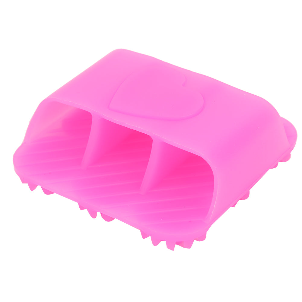 Silicone Shampoo Brush Bathing Massager Brush AntiSlip Scalp Hair Washing Brush(Rose Red )