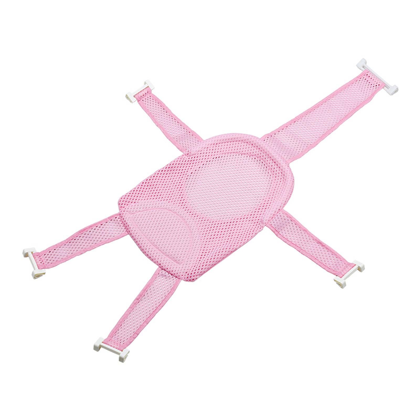 Infants Bathing Seat Adjustable Length Shower Support Sling Net Bathtub Mesh Hammock Cradle Bed Pink