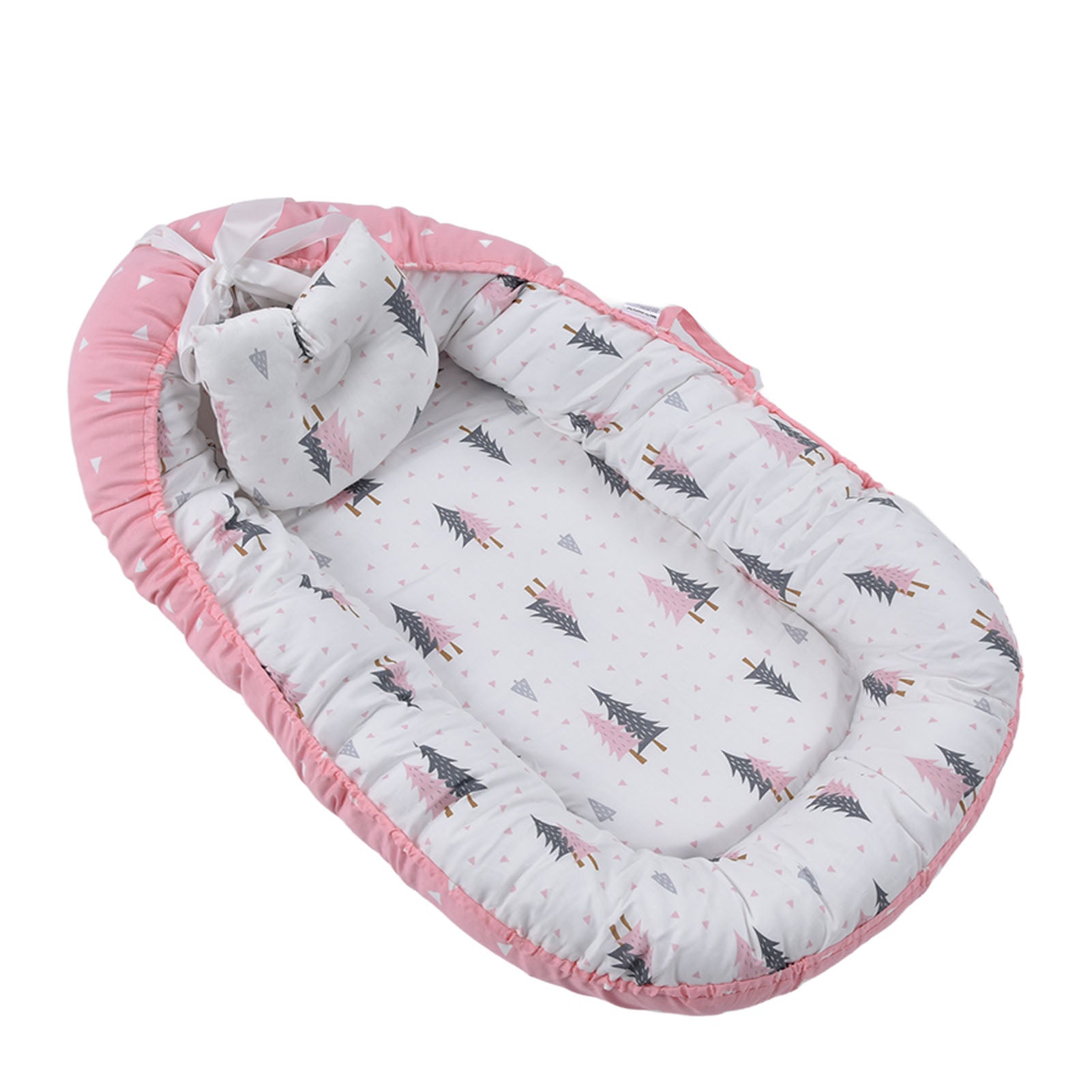 Baby Lounger Thickened Soft Cotton Biomimetic Uterus Shape Portable Infant Bassinet with Pillow