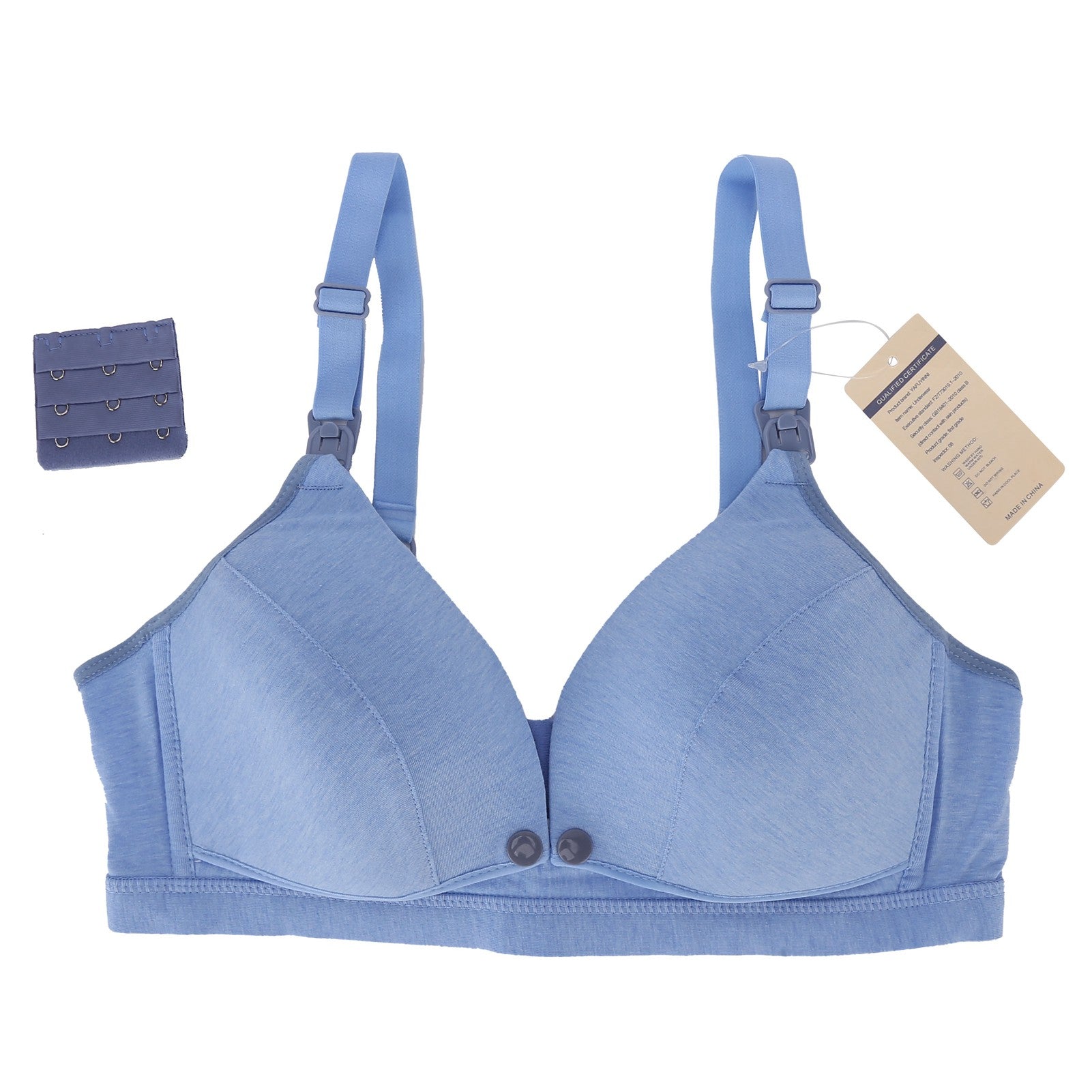 Women's Seamless Nursing Bra Soft Cotton Front Closure Design Breastfeeding Maternity Bra(Blue XXL=40)
