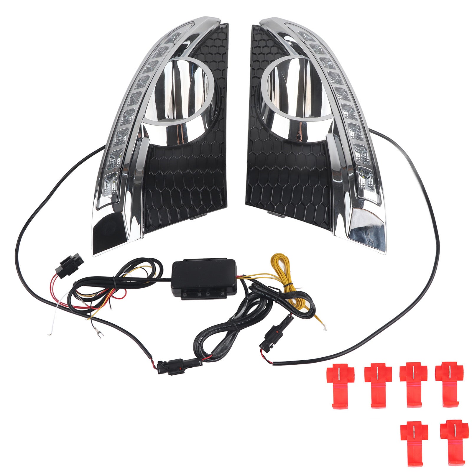 1 Pair Car Daytime Running Light Turn Signal DRL LED Fog Lamp Cover for Captiva 11‑13