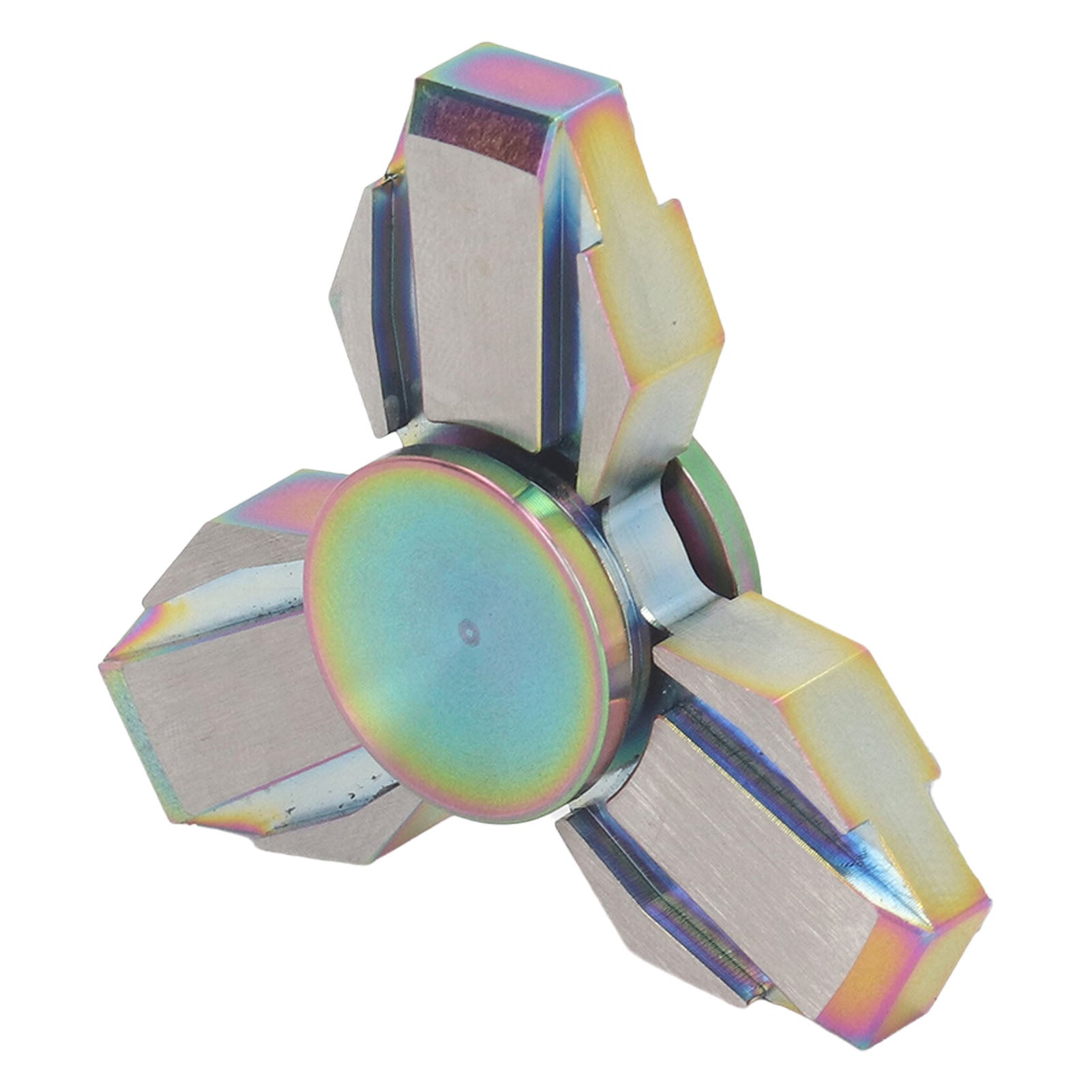 Fingertip Gyroscope 3 Leaves Reduce Anxiety Metal Rotating Decompression Toy for Office Bus Colorful