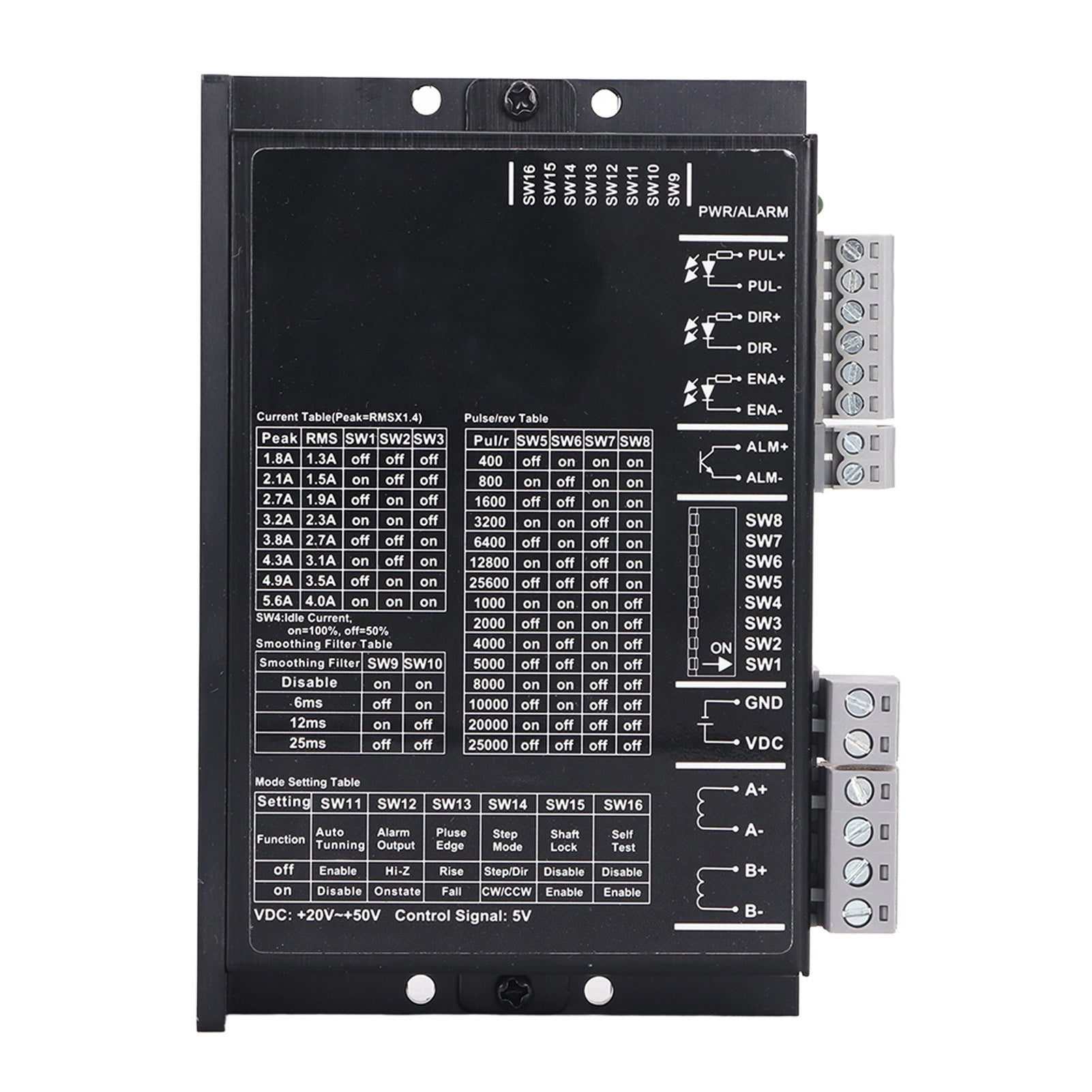 DM556S Digital Stepper Motor Driver New CNC Digital Microstep Driver for 42‑57‑86 Motor 20 to 50VDC