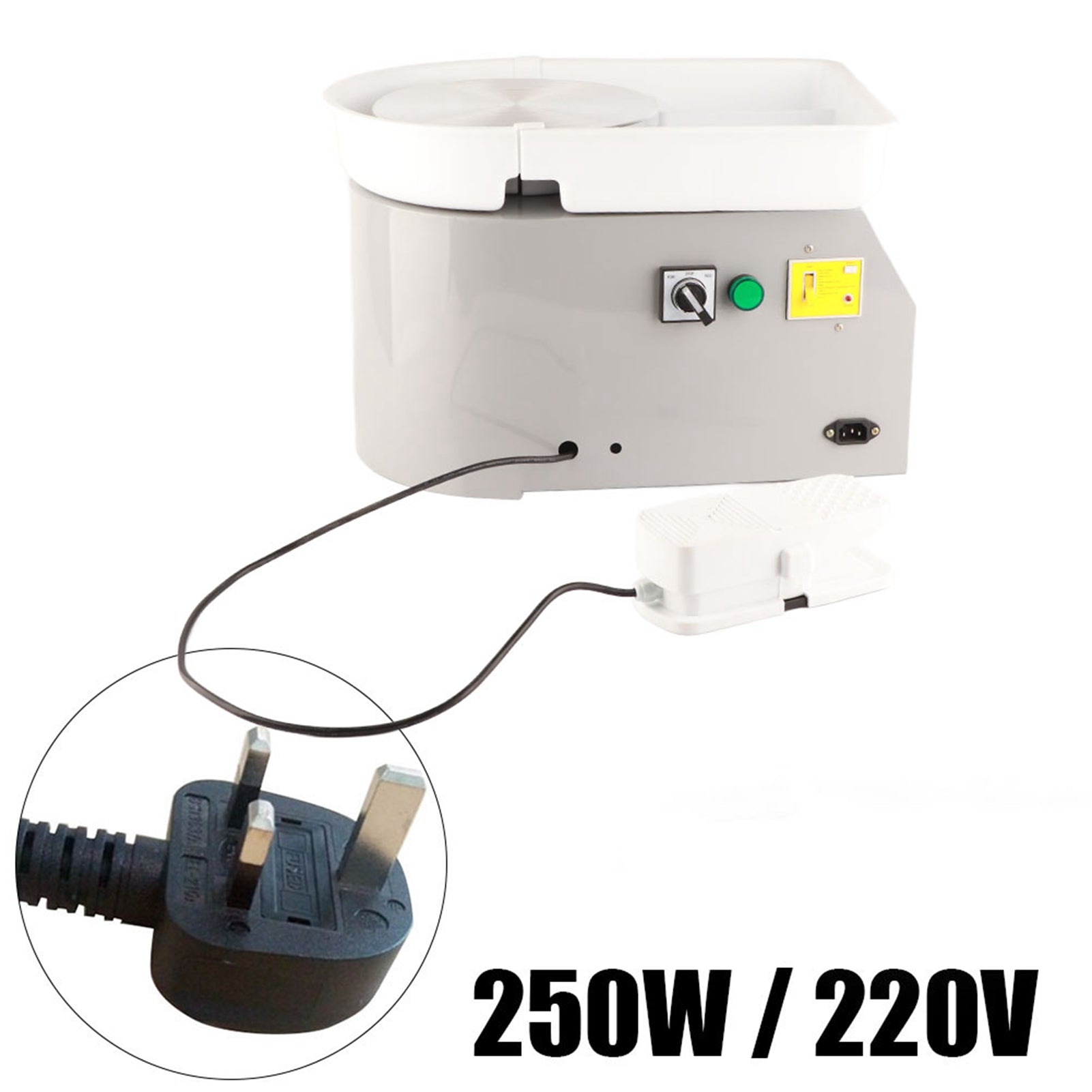 Electric Pottery Wheel Ceramic Machine Pedal‑Controlled Ceramic Art Tool 250W   Gray