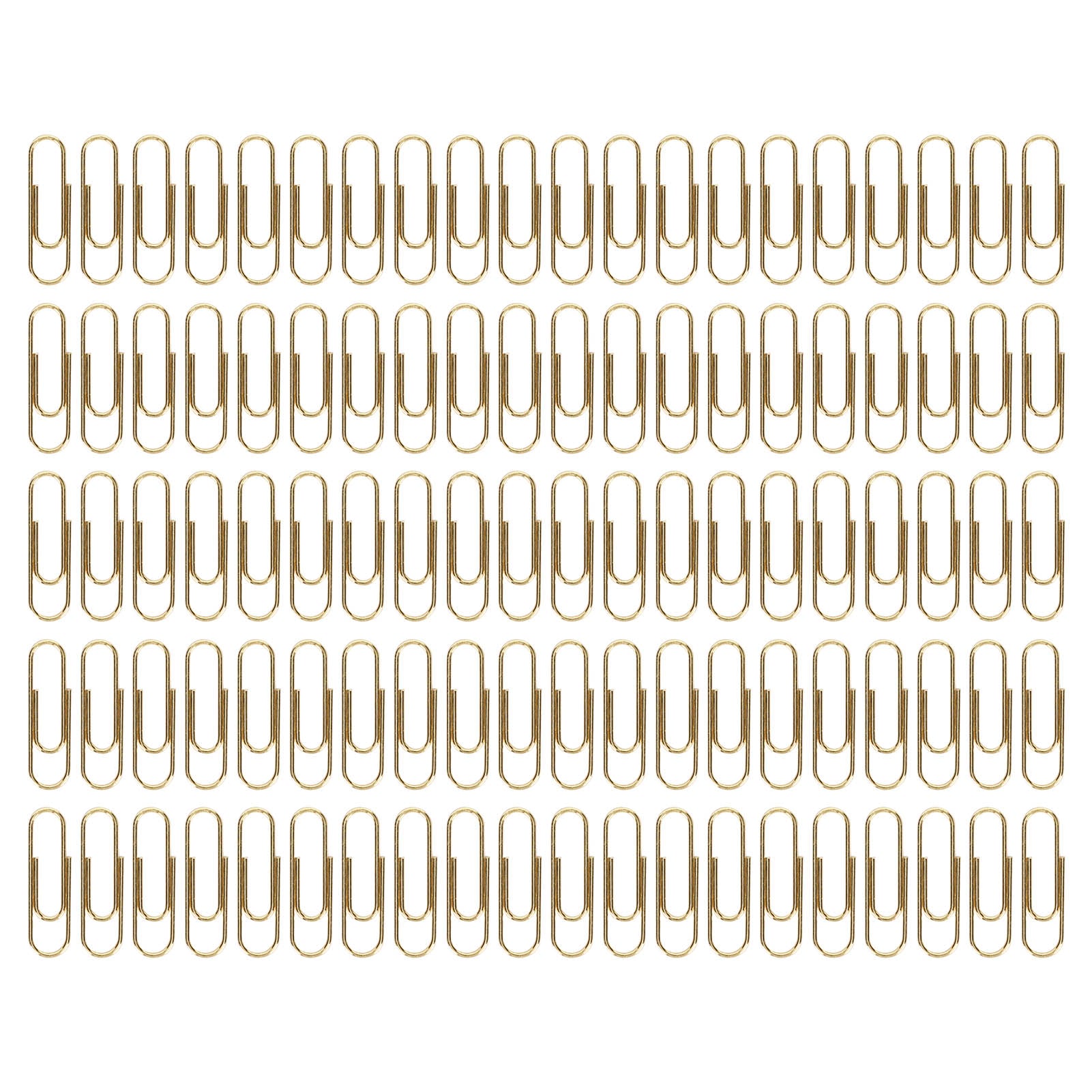1.1in 100pcs Paper Clips Rust Prevention Increased Slip Resistance Portable Metallic Paper Clips for Office Daily Use Gold