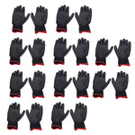 10 Pairs Safety Work Gloves PU Coated Static Proof Nylon General Black with Red Edge 9(L)