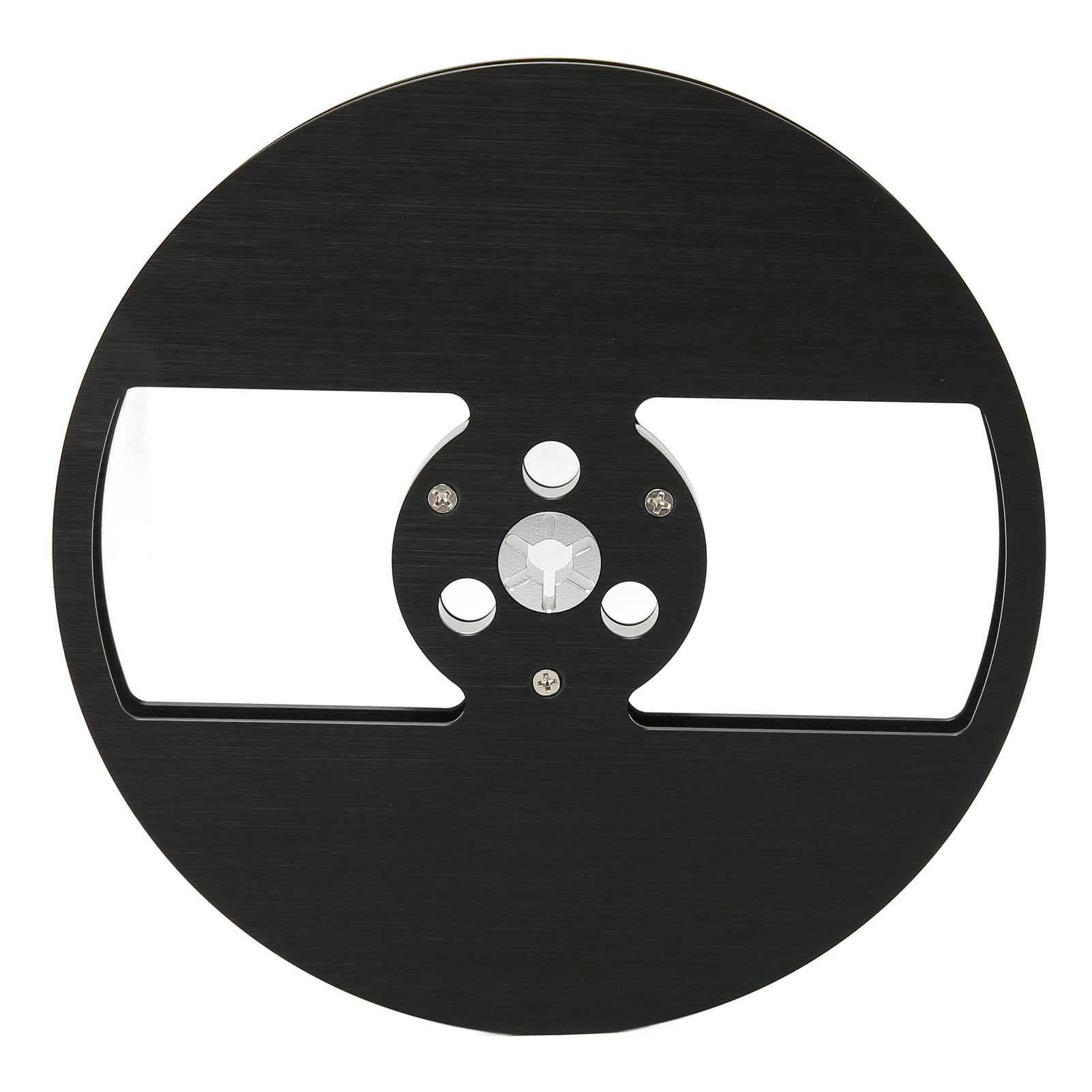1/4 7 Inch Empty Reel Aluminum Alloy 2 Hole Opening Machine Part Tape Takeup Reel for TEAC Black