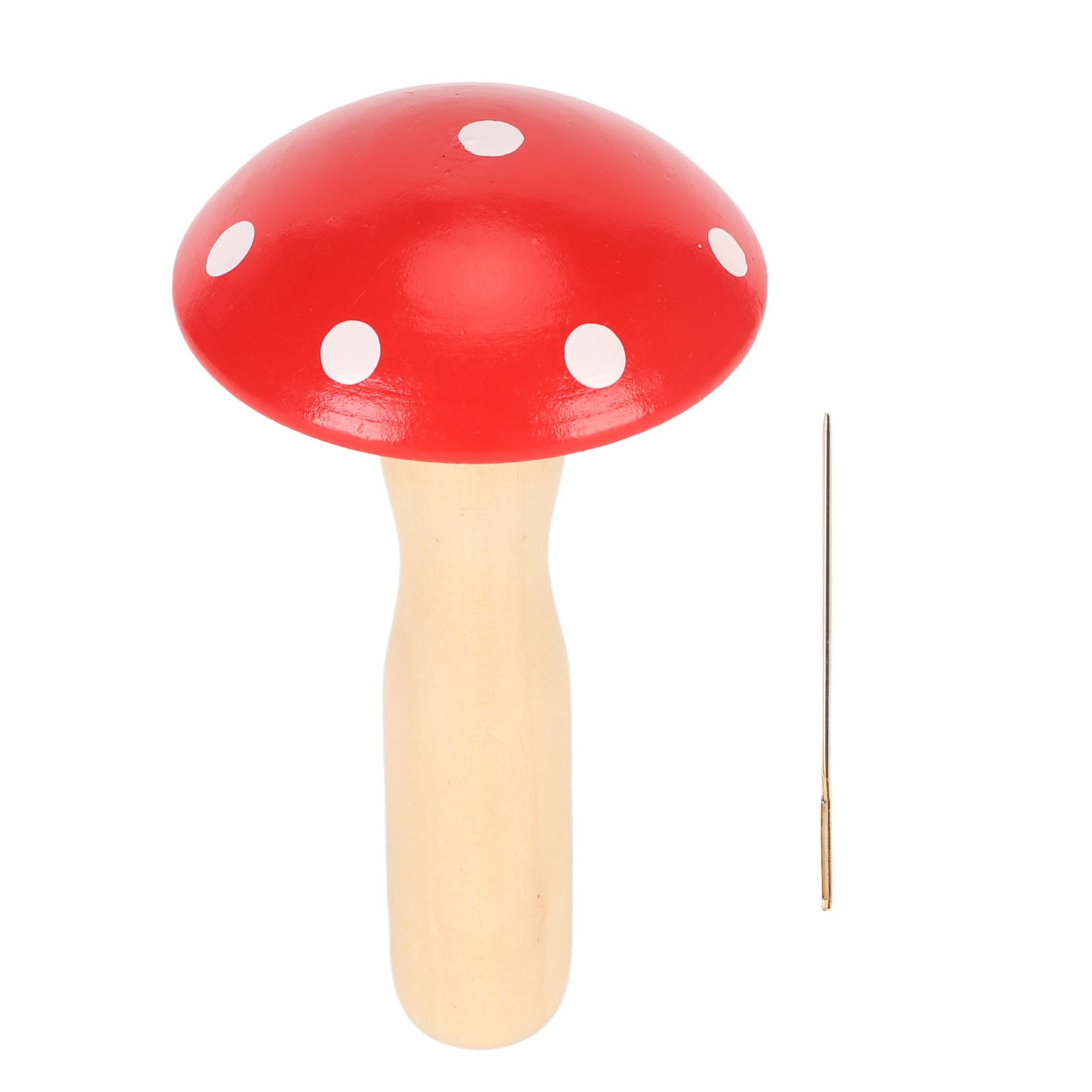 Darning Mushroom Detachable Curved Handle Smoothing Wood Wooden Mushroom Darner with Needle for Sewing Repair Clothes