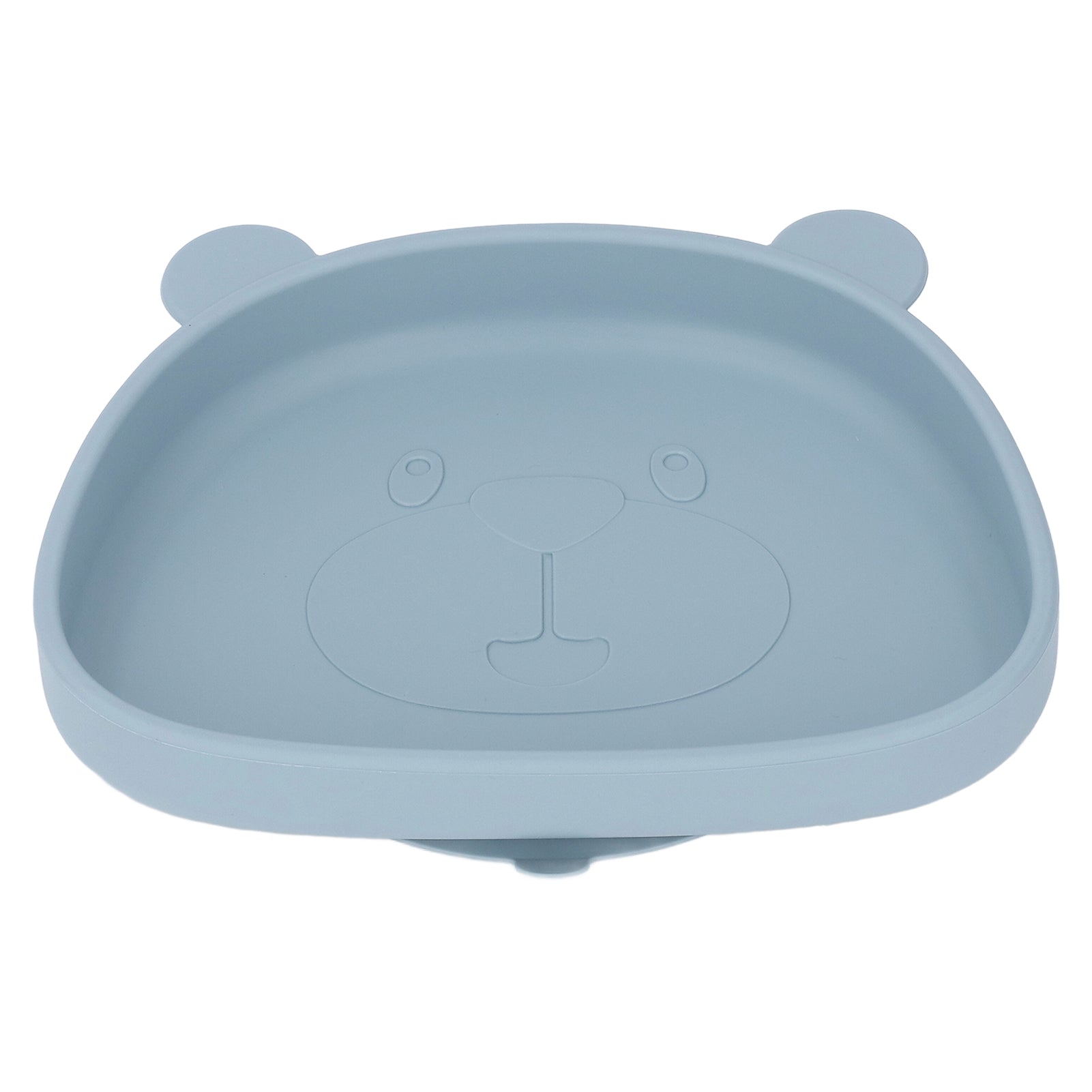 Baby Silicone Plate Panda Shape Silicone Suction Toddler Plate Feeding Supply for Infants Grey Blue Silicone Plate