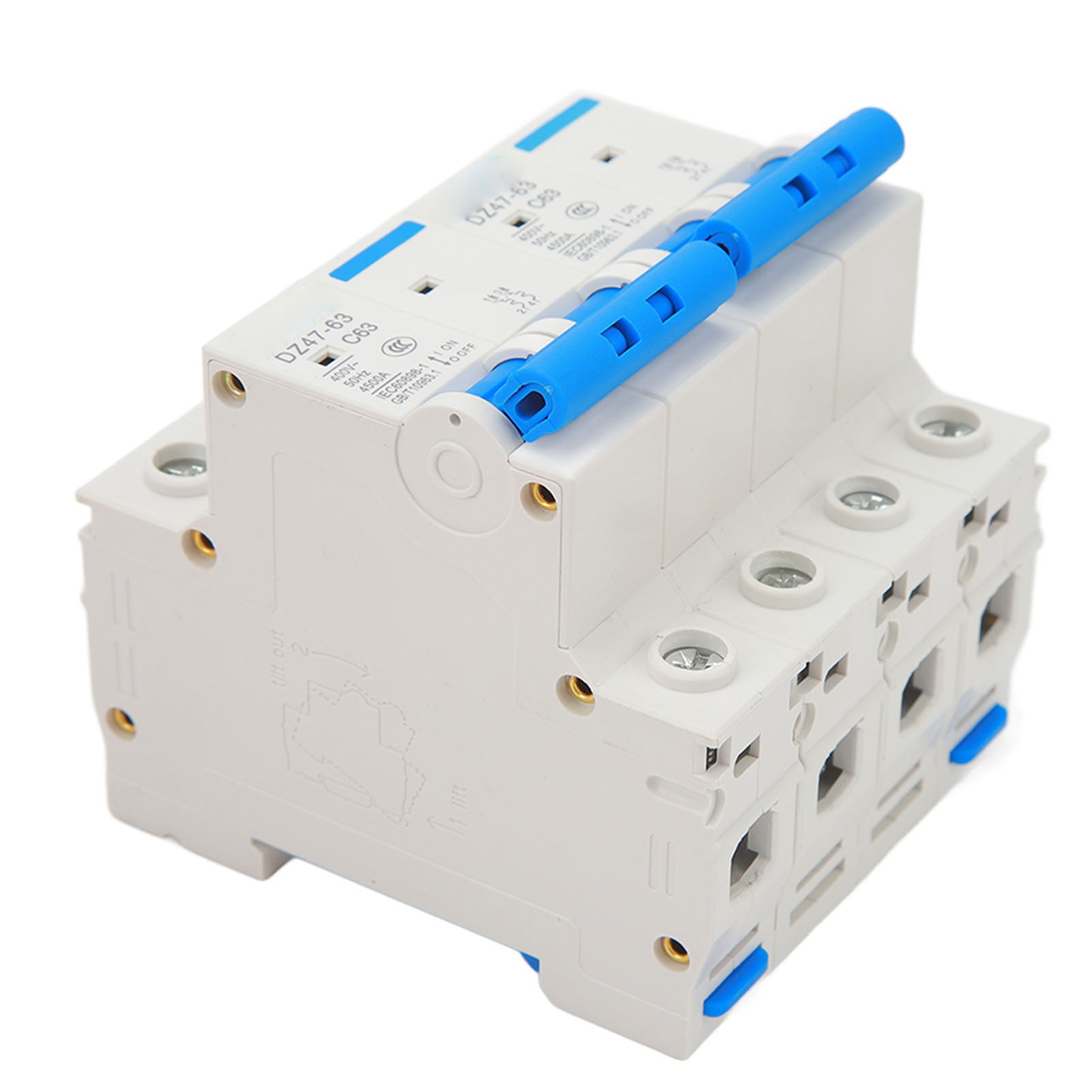 2P Interlock Circuit Breaker 4500A Breaking Capacity Dual Power Interlock Air Switch Transfer Switch 400V 63A