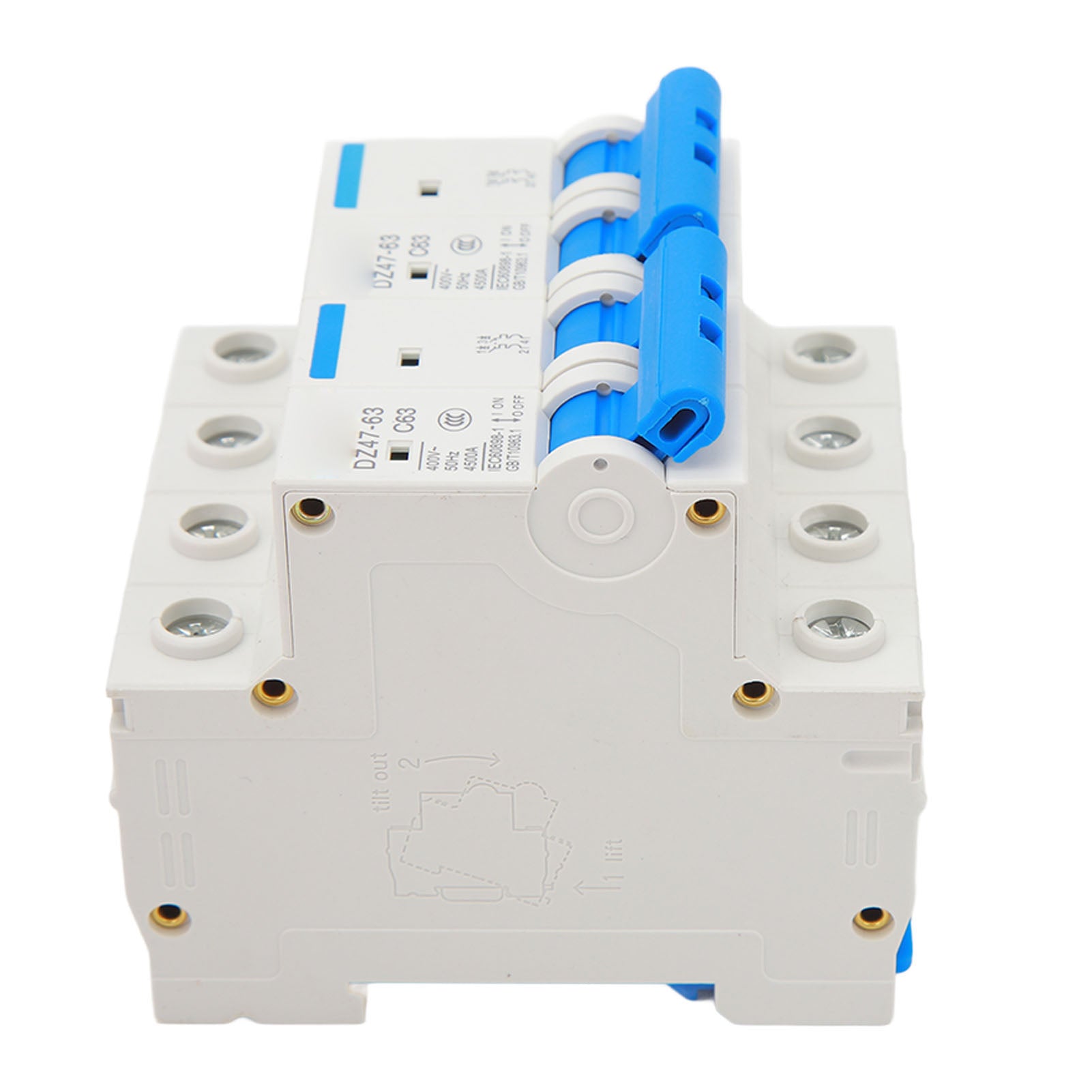 2P Interlock Circuit Breaker 4500A Breaking Capacity Dual Power Interlock Air Switch Transfer Switch 400V 63A