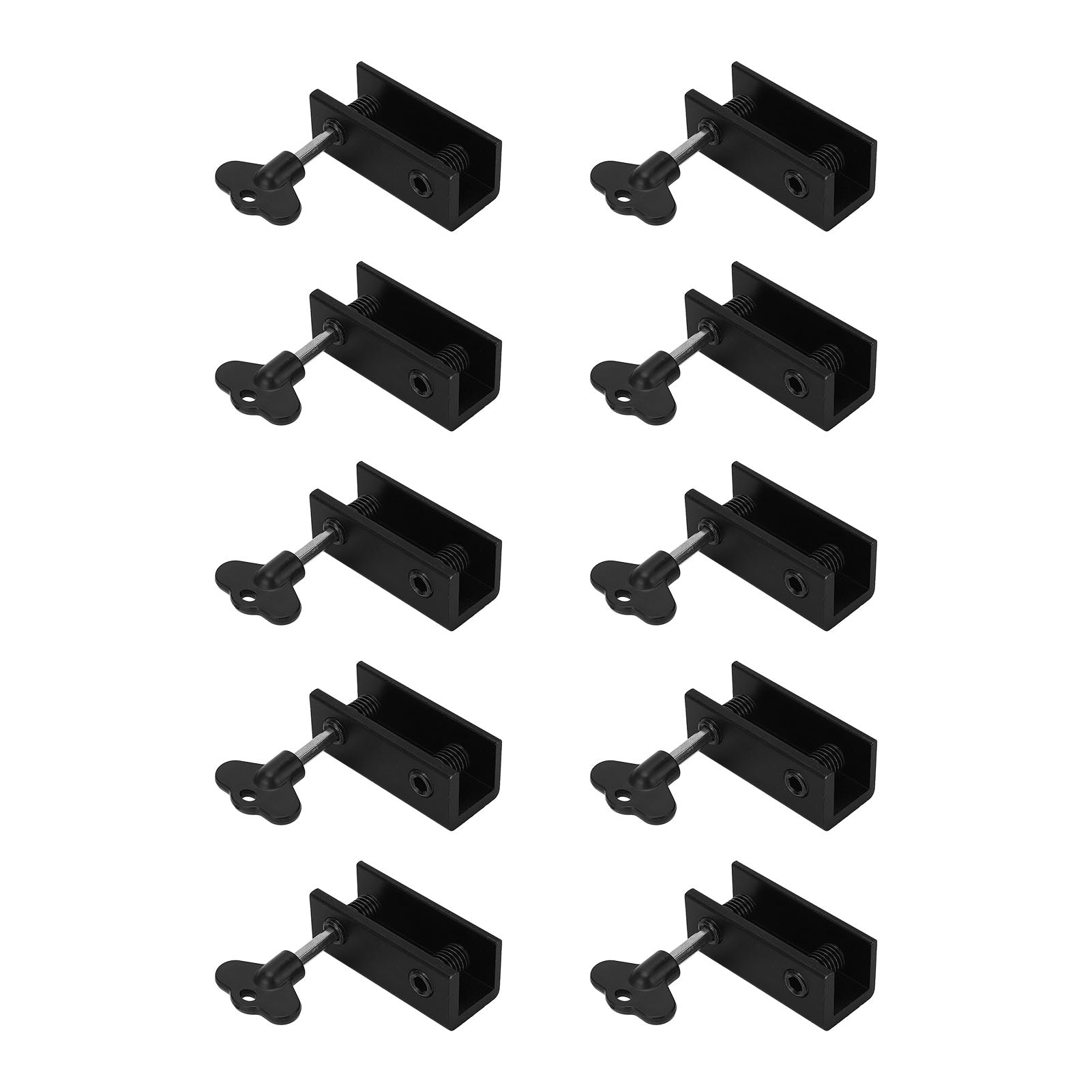 10 Set Window Lock 2 Holes Sliding Door Stopper High Safety Window Security Locks with Anti Scratch Pad and Key