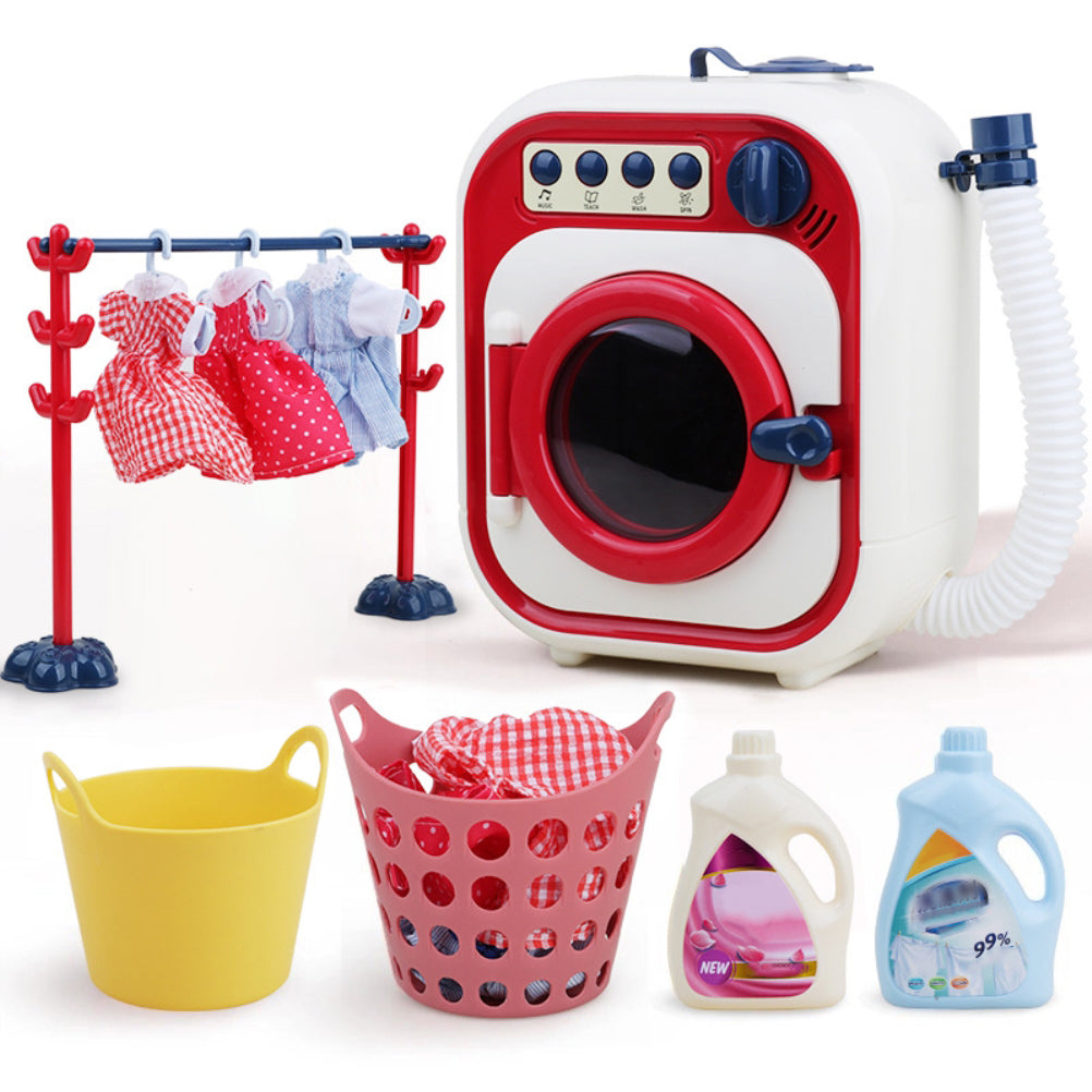 Electric Mini Washing Machine Toy Child Wash Machine Toys Waterproof Mini Drum Washing Machine Toy for Kids
