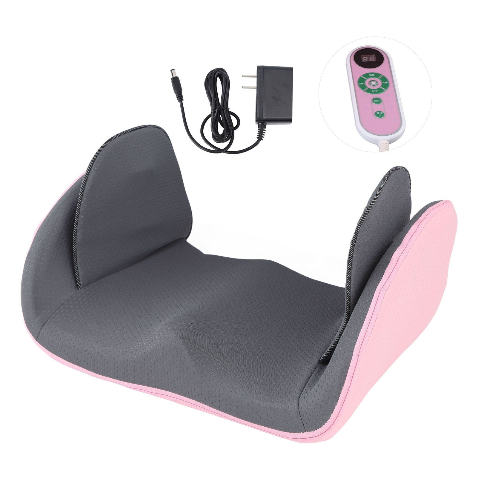 Electric Butt Massage Machine 9 Vibration 3 Heating Gasbag Kneading Hip Shaping Pelvic Massager 100‑240V Pink