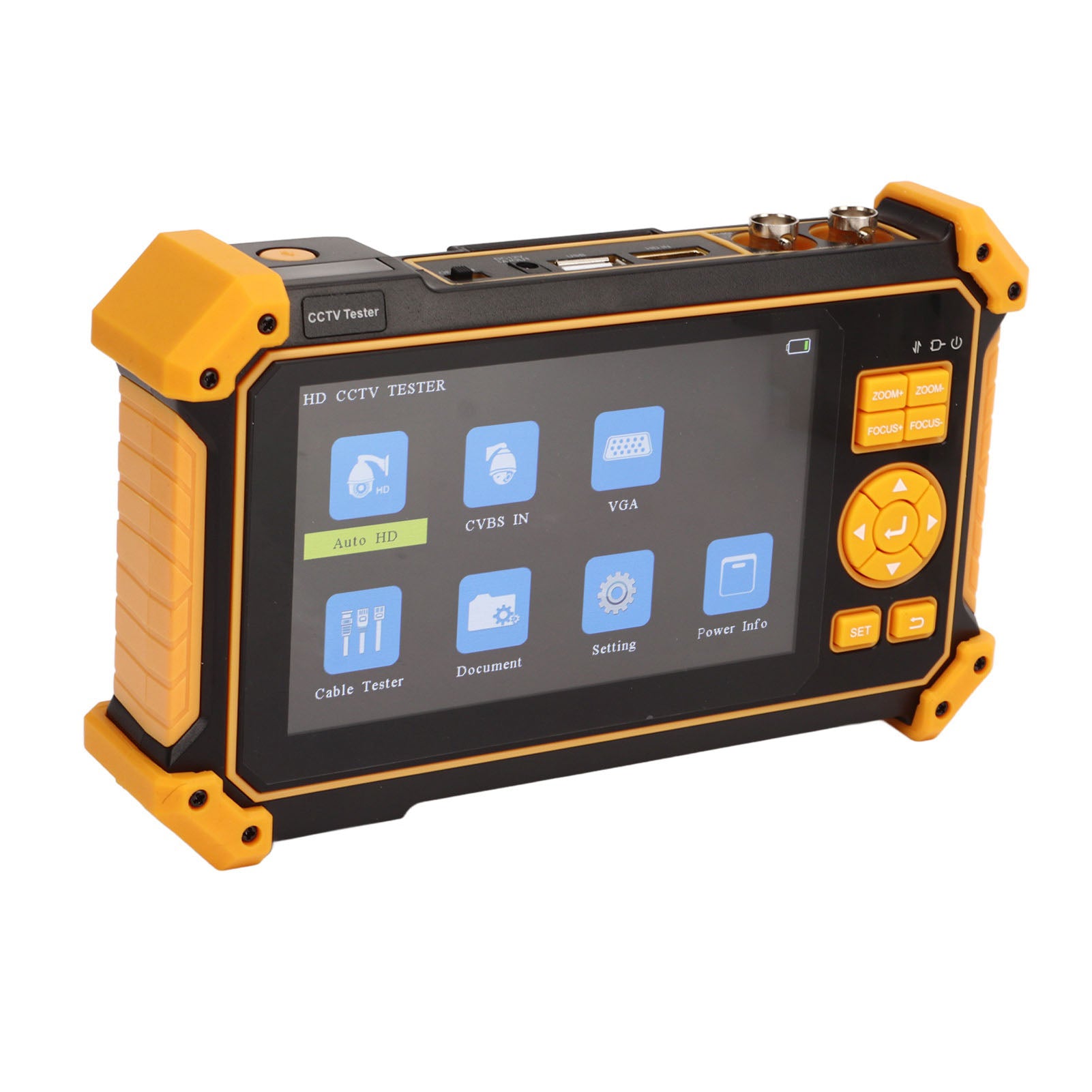 5 Inch CCTV Monitor Coaxial AHD CVI TVI SDI Video Monitoring Tester HD Multimedia VGA Input 100‑240V EU Plug