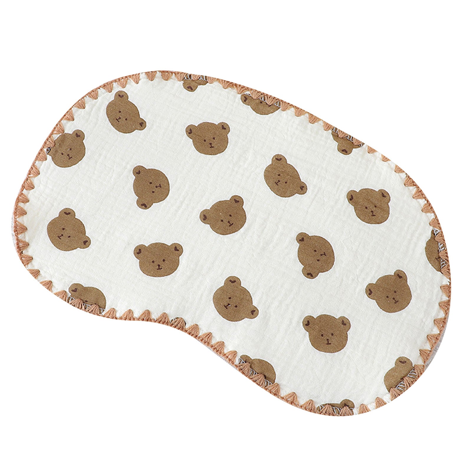 Baby Head Shaping Pillow Preventing Spitting Up Absorb Sweat Breathable Soft Pure Cotton Baby Pillow for Summer Use Brown Bear