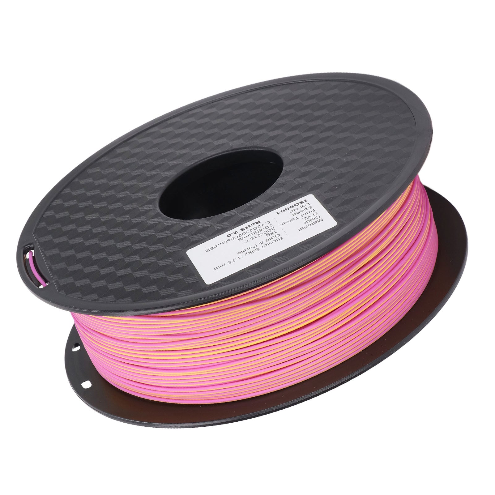 1.75mm Filament Gold Purple Dual Colors Extrusion PLA Filament 3D Printer Consumable 30‑45mm/s